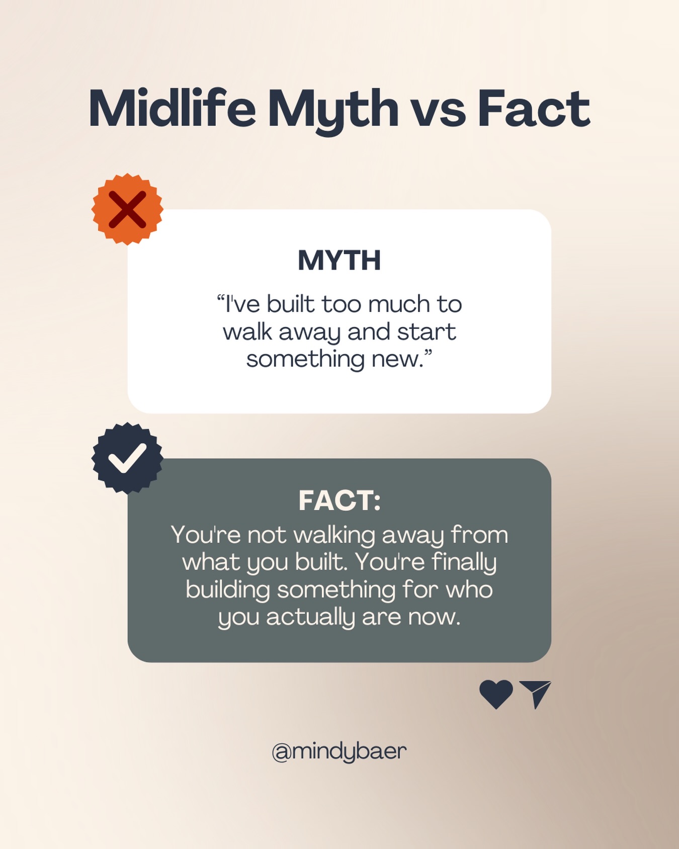 Wanting more doesn’t mean you’re ungrateful for what you built.
It means the woman who built it has changed. And that woman deserves something built for her.
Not a teardown. Not a crisis. Just a next chapter that actually fits.
That’s what reinvention looks like in midlife. And it’s a lot less dramatic than everyone makes it sound.
DM me if you’re ready to figure out what that looks like for you.
#MindyBaer #LifeTakeTwo #MasteringMidlife #Reinvention #MidlifeMom MidlifeCoach