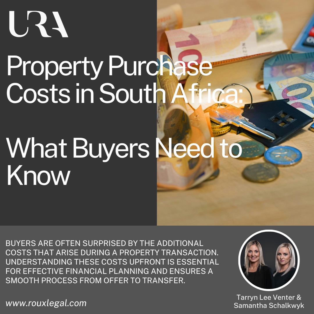 URA INSIGHTS | WHAT BUYERS NEED TO KNOW ABOUT PROPERTY PURCHASE COSTS
This guide provides a clear overview of the typical costs associated with purchasing property in South Africa.
Click the link 🔗 in our bio to read more.