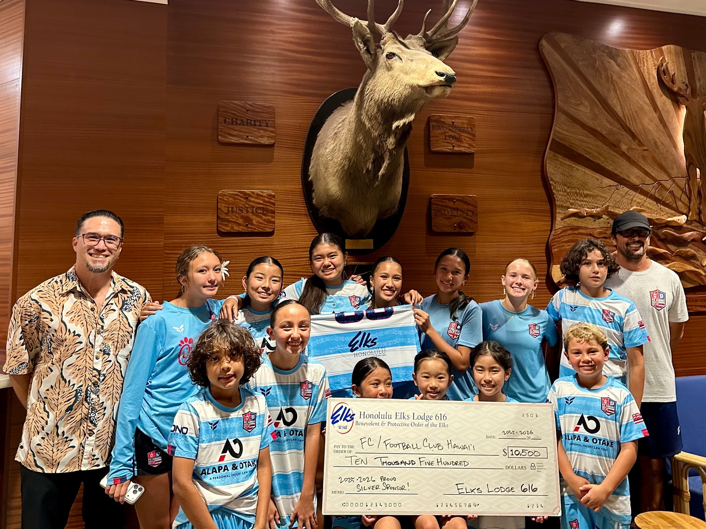 Mahalo to the Elks Club for their generous support of FC Hawaii.
Their contribution helps us continue creating opportunities for local players—whether that’s access to training, support for travel, or making the game more accessible for families across our community.
Moments like this are what allow our players to connect, grow, and pursue their goals through the game.
We’re grateful to have partners who believe in investing in Hawai‘i’s keiki.