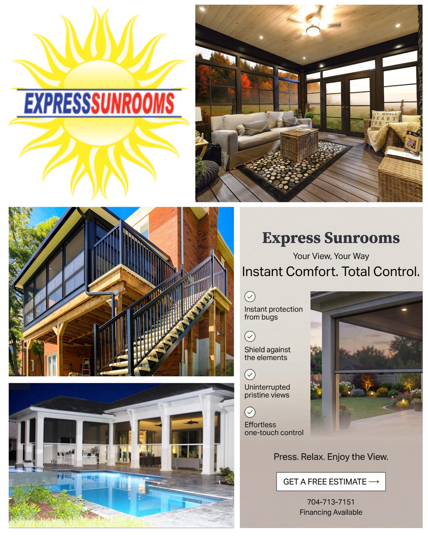 ☀️ Shoutout to our Tawba Walk sponsor, @expresssunroomscharlottenc ☀️
Ready to upgrade your outdoor space? From sunrooms to screened enclosures and patios, they make your home more comfortable, functional, and beautiful—year round.
Learn more + start dreaming up your space:
www.expresssunrooms.com/charlotte-nc