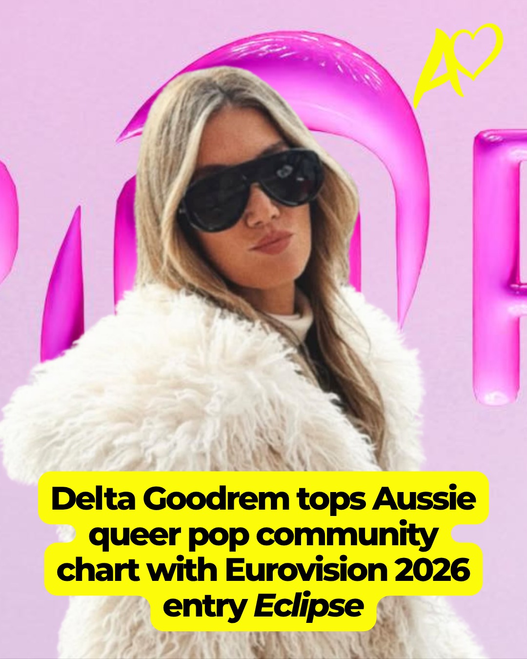 The Australian music community Popchops have revealed their latest monthly chart and it’s good news for Delta Goodrem.
Her Australian Eurovision 2026 entry Eclipse came in at No.1, the first time she's topped the list.
Popchops is a DJ team that puts on parties across Australia with a very lively online community of almost 2,000 members.
This group is predominantly queer, and each month Popchops’ own @your.friend.brad put together a monthly chart of their most loved tracks.
The Top 40 chart is based on the listening habits from profiles submitted within the group, giving a snapshot of what this community has been enjoying.
Brad has previously explained to QNews that he started to chart to better represent what the community was listening to.
“I feel like the ARIA charts don’t accurately reflect the engaged pop music community who often do appreciate our Australian artists or the celebrated artists of pop music like Charli XCX, Kylie and Carly Rae Jepsen who no longer feel the same amount of love with the rise of Spotify,” he said.
Delta Goodrem finished No.1 for the first time on the chart with her Eurovision 2026 entry Eclipse.
Last year, the highest ranking Eurovision song was Go-Jo's Milkshake Man, which finished No.5 for the month of May.
The Eurovision songs making March's chart:
1. Delta Goodrem - Eclipse (Australia)
18. Felicia - My System (Sweden
34. Linda Lampenius and Pete Parkkonen - Liekinheitin (Finalnd)
35. Antigoni - Jalla (Cyprus)
Additionally, Melodifestivalen song Iconic by A*Teens finished No.31 with Sanna Nielsen's Waste Your Love finished just outside the Top 40 at No.47.
The Eurovision 2026 album (though not officially released yet) came out at No.1.
We included Delta's "I'm a gay icon" insta story from this years Mighty Hoopla where she performed ahead of being announced for Eurovision 2026.
#popchops #deltagoodrem #eclipse #eurovision