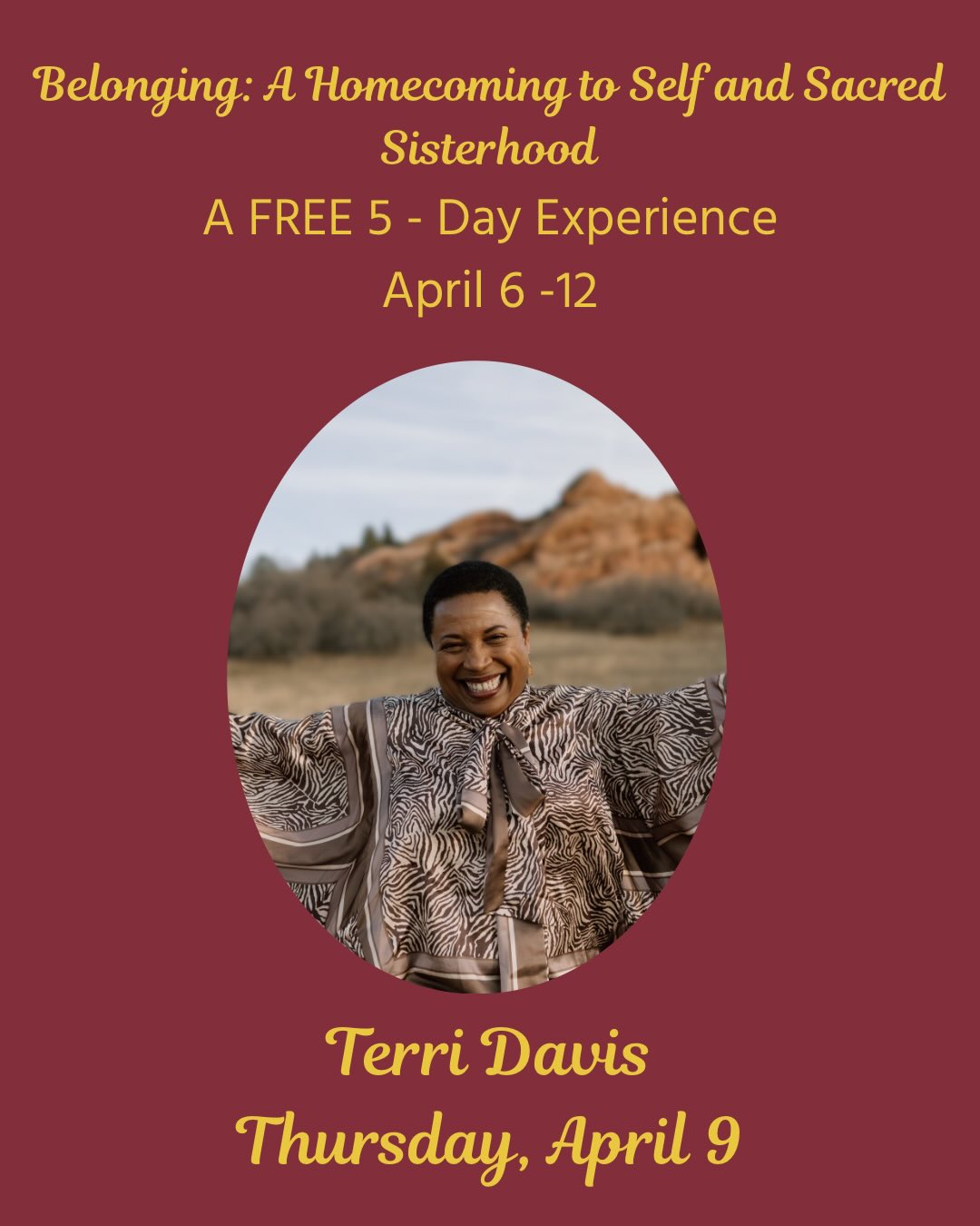 Allow me to introduce to you my speakers for Day 4.
Darcy it’s a highly gifted energy, intuitive, master, light language, channel, and a manifesting mastery mentor. She carries a rare ability to translate the unseen field of energy into sound, words, and frequencies that awaken remembrance in others. They’re her voice, presence, and light language, transmissions, she opens portals of activation, helping people reconnect with their souls, truth and embody the potential they were always meant to live.
Terri is the founder of Chrysalis, where she helps women turn midlife transitions into vibrant next chapters.
I am so excited to share these amazing women with you on Thursday
Comment BELONGING and I will send you a link