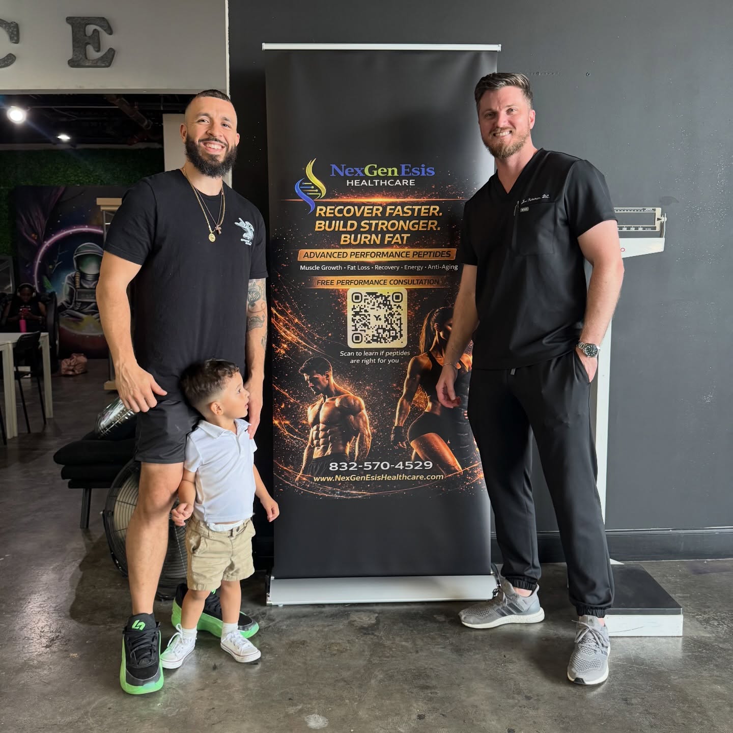 Weโve teamed up with @nexgenesishealthcare_houston to provide advanced performance peptides ๐งฌ
Youโve heard of Peptides by now, but if you have questions, shoot us a message. Scan the QR code to book your consultation with Dr. Fuhrman ๐จ๐ผโโ๏ธ
#spacecitygym #biohacking #peptides #advancedperformance
