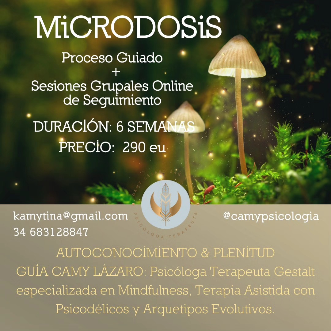 ✨✨ Comenzamos en Mayo Grupo de Microdosis ✨✨
Un espacio para compartir experiencias, con Material para profundizar en tu Proceso Individual.
💗Comparte con quien sientas que pueda beneficiarse de esta experiencia 🙏
👉Contacta para una llamada informativa 🙂
