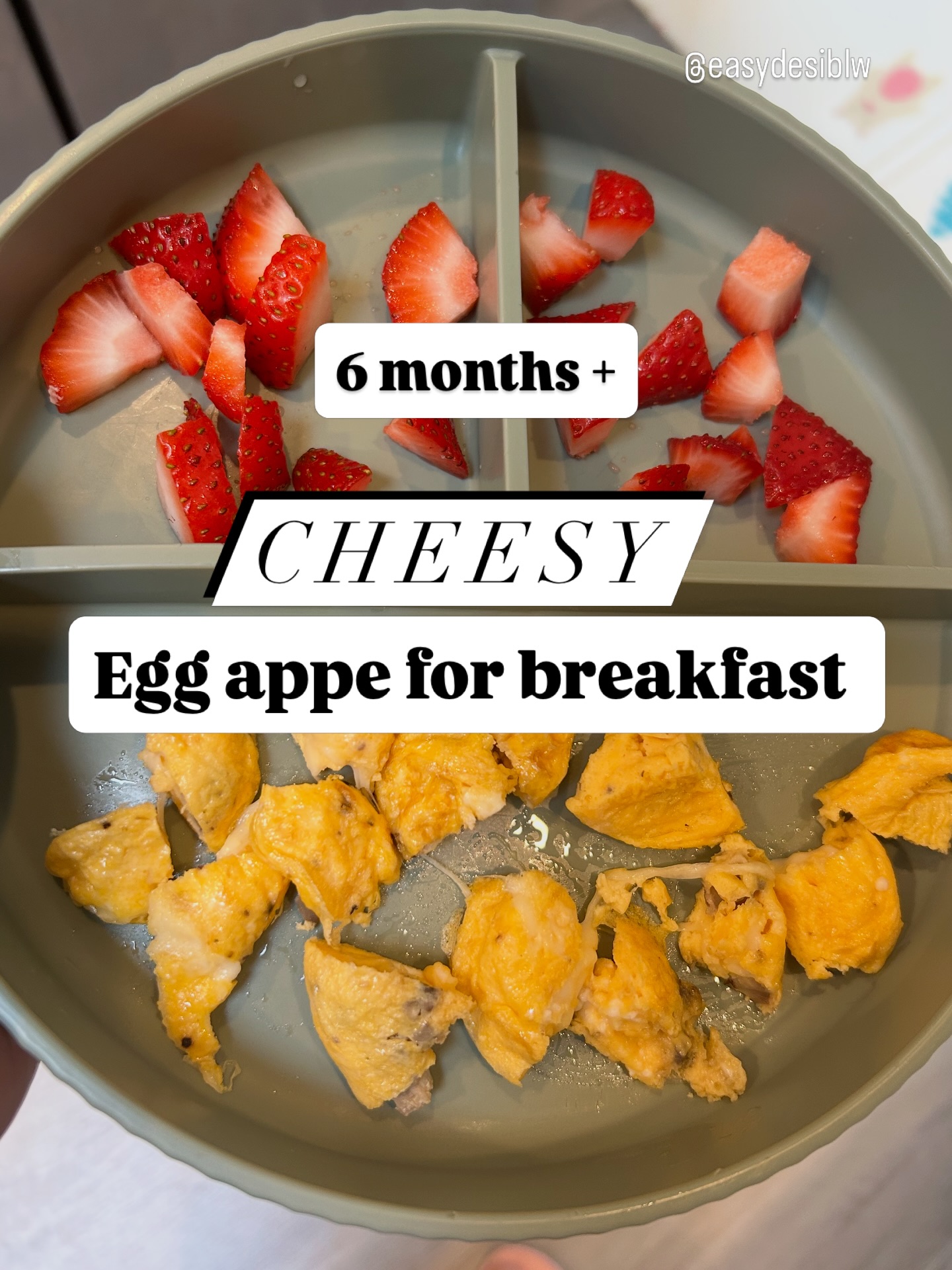 Cheesy Egg Breakfast 🍳🧀 (10-Min, High-Protein Meal for Babies + Toddlers)
This is one of my go-to breakfasts — I make this at least 2x a week.
Why?
Because it’s quick, nutritious, and customizable.
Start to finish → 10 minutes.
You can add whatever you have on hand 👇
• Mushrooms (used here)
• Peas
• Sweet corn
• Spinach
• Onion
One base, endless variations.
Why this works nutritionally💪
✨ Eggs → high-quality protein, iron, choline (great for brain development)
✨ Cheese → calcium + fats for growth
✨ Veggies → fiber + micronutrients
⚠️Quick note on allergens
Eggs are one of the top 9 allergens, but they can be safely introduced from around 6 months once solids have started.
Outdated advice says to separate egg yolk and white or wait longer — that’s no longer recommended.
You can offer whole, well-cooked eggs.
About cheese 🧀
Cheese can also be introduced from 6 months onwards.
Just look for:
• Low-sodium options
• Minimal processing
✅How to serve:
Pair this with a vitamin C–rich food (fruit, tomatoes, etc.) to help with iron absorption.
This is the kind of meal that makes feeding easier —
simple, fast, and nutrient-dense.
Because when it comes to feeding kids, it’s all about consistency over perfection.
➡️Save this for your next easy breakfast idea
#babybreakfast #toddlermeals #eggsforbaby #startingsolids #babyledweaning highproteinmeals indianbabyfood healthyfamilymeals quickmeals consistencyoverperfection