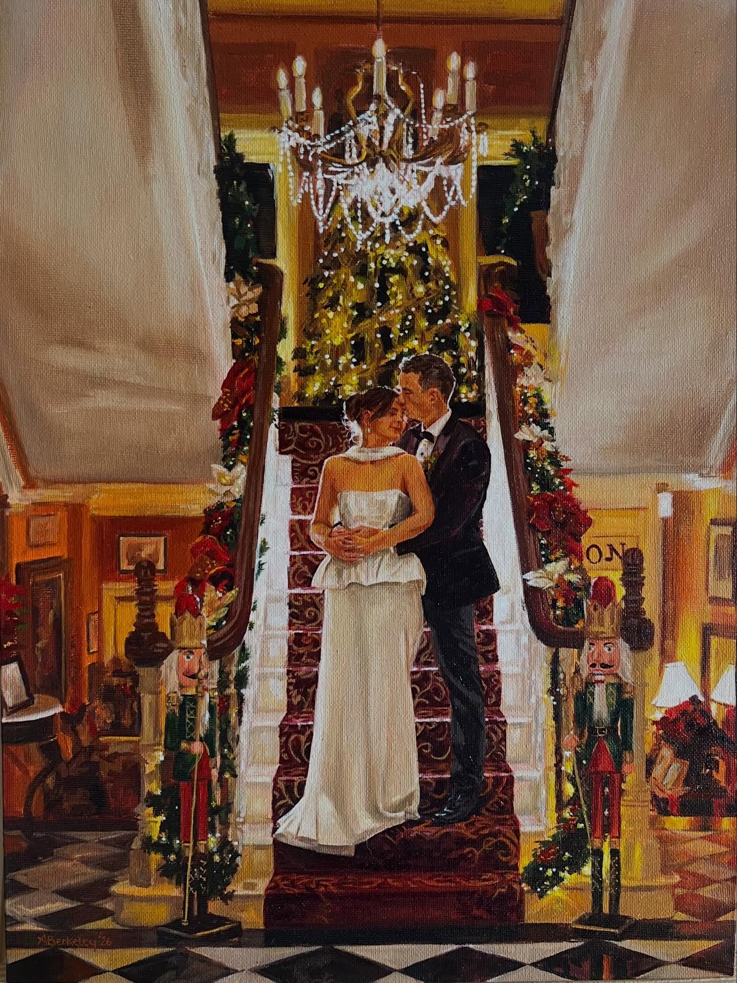 Grace and Mark â¨
I met Grace and Mark at the RDS wedding show back in 2024. I ended up working with them on a number of pieces through to 2026! A wedding wreath welcome design, live painting at their wedding, an oil painting of Grace and her mum and now a Valentines gift from Husband to Wife. I am beyond grateful to have been part of so many beautiful milestones along the way.
#weddingpainter #weddingartist #artwork