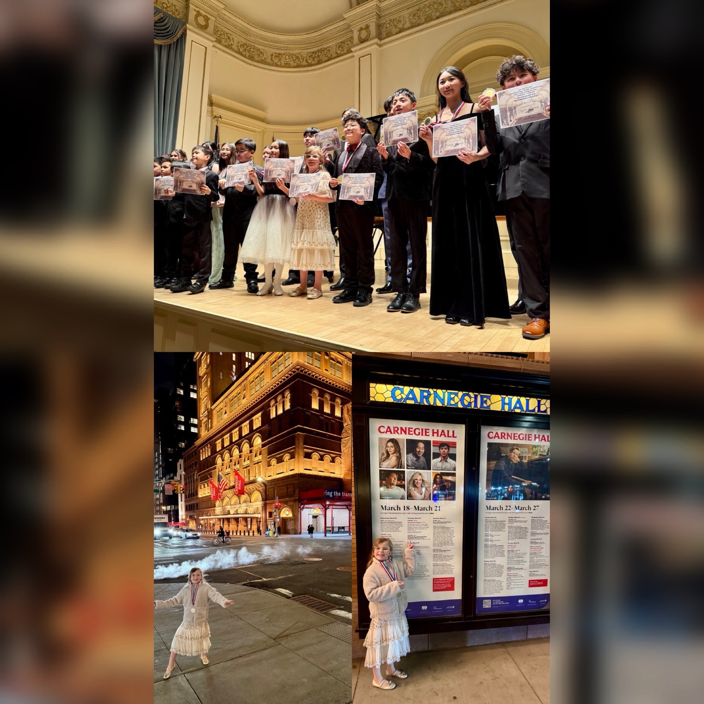 Clara (8) just had her 3rd performance at Carnegie Hall in New York, turning it into a beautiful annual tradition 🎹✨
After winning a Gold Award at the Sea to Sky International Piano Festival with Chopin’s Nocturne No. 21 in C Minor, she was invited to perform at the Winners Recital, where she chose to play Toccata Op. 8 No. 1, a piece that also brought her another Gold at the North Shore Piano Festival.
Proud is an understatement 🤍