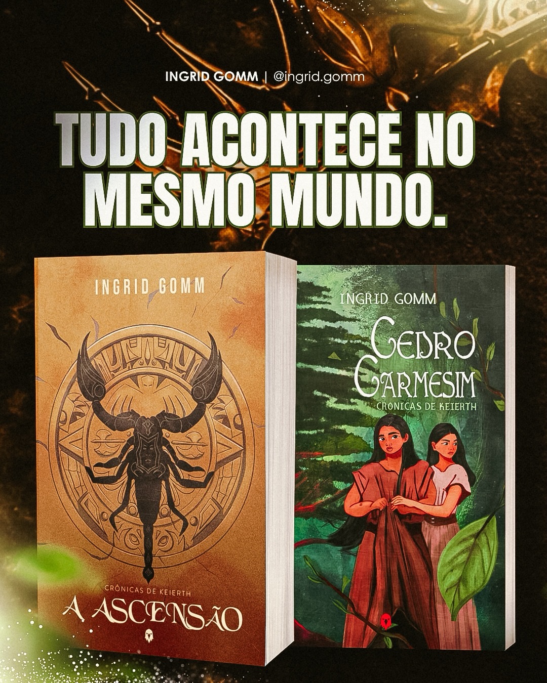 Tudo acontece no mesmo mundo.
Mas cada história em Keierth muda quem sobrevive.
A Ascensão.
Cedro Carmesim.
Mulheres que amam mulheres.
Disputas por poder.
Escolhas que cobram caro.
Você pode começar por qualquer um…
só não garanto que vai sair ileso.
📖 Cedro Carmesim (pré-venda + brindes exclusivos)
https://flyve.com.br/1290/cedro-carmesim
📖 A Ascensão (físico)
https://flyve.com.br/973/a-ascens-o
📲 A Ascensão (e-book)
https://www.amazon.com.br/dp/B0F48SXBK2
#fantasia #romantasia #livroslgbt #fantasialgbt