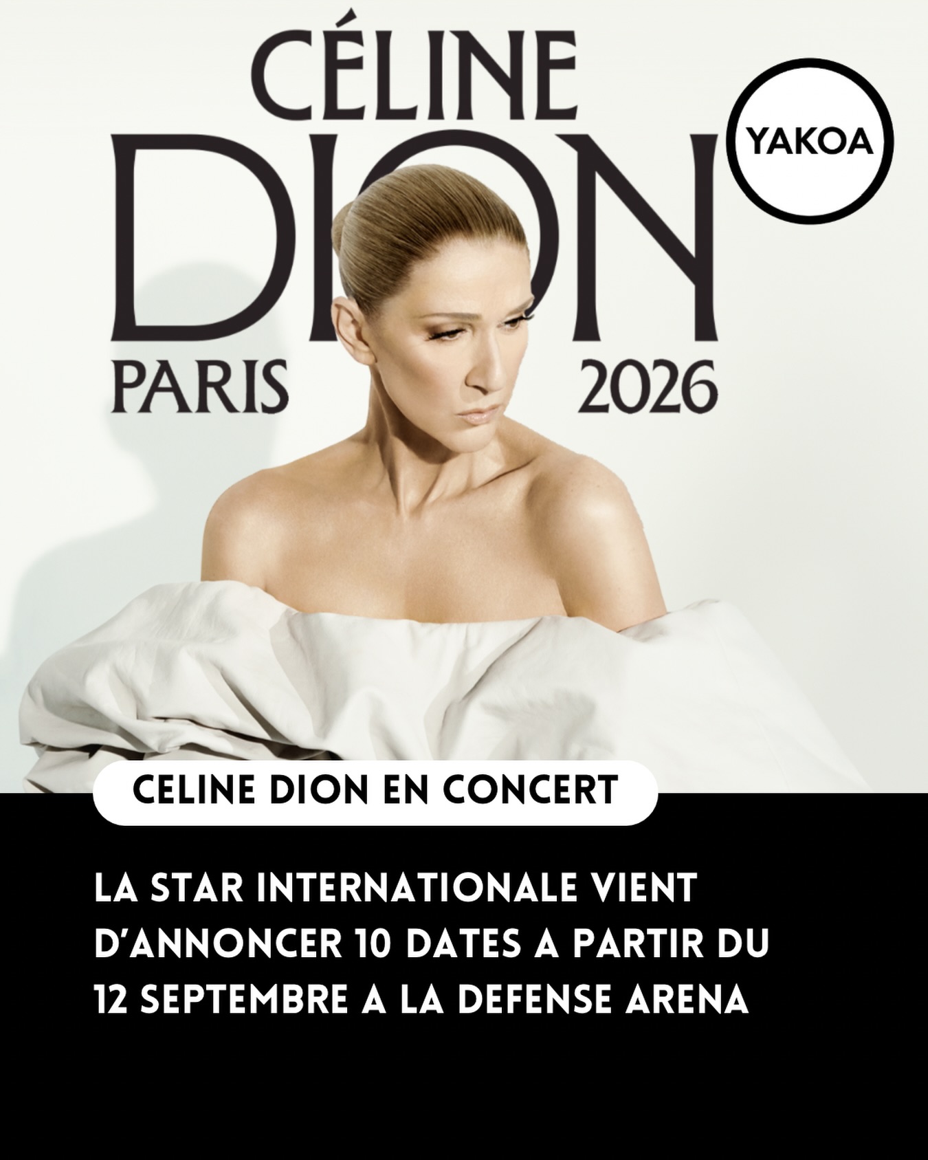 C’est officiel ! Céline Dion remontera sur la scène de la Défense Arena pour une série de 10 concerts du 12 septembre au 14 octobre 2026. Vous n’avez que jusqu’au 2 avril pour vous inscrire sur un site de prévente dédié celinedion.com, sur lequel il faudra ensuite être tiré au sort. Aucune certitude d’être sélectionné, mais on sait jamais 🤞🏻. #celinedionfans #celinedionconcert #celinedionparis #celinedionlive