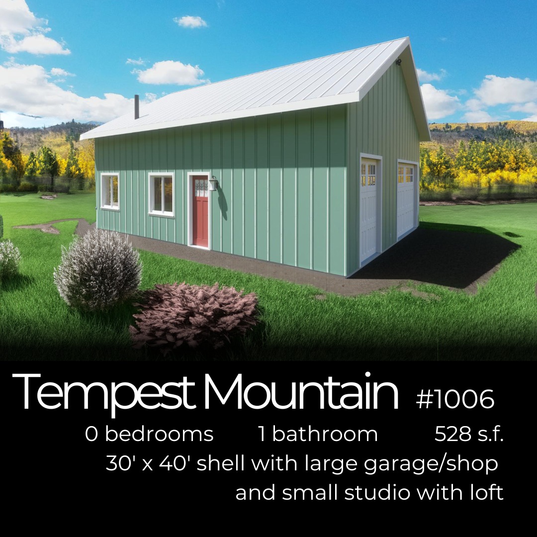 🌄 Starting your homestead from the ground up?
Tempest Mountain is the perfect first step—a 30' x 40' shop-house shell with a 15' x 20' studio apartment tucked inside, complete with a sleeping loft.
⛺️
Live on-site while you build your dream home, use it as a weekend escape, or create a rugged and functional basecamp for your land.
It’s practical, flexible, and ready to go—a builder-ready Boutique plan from RCHD designed for real life in real places.
📐 Explore Tempest Mountain and our full Boutique collection today! www.rchomedesign.com/tempest-mountain