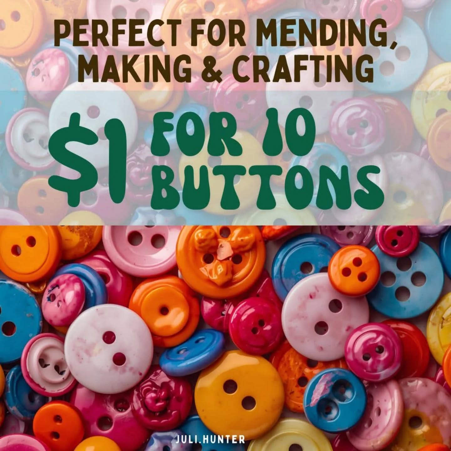✨ Our button jars are officially overflowing — so we’re running a sweet little deal: 10 buttons for just $1!
They’re perfect for mending, sewing, kids’ crafts, brightening up a tote bag, adding personality to a cardigan, making simple jewellery, or even creating a colourful jar of inspiration for your sewing space.
8 Main Road, Waikanae
📞 021 023 99172
📧 info@julihunter.com
🌐 www.julihunter.com
Monday–Friday: 9am–5pm
Saturday: 10am–2pm