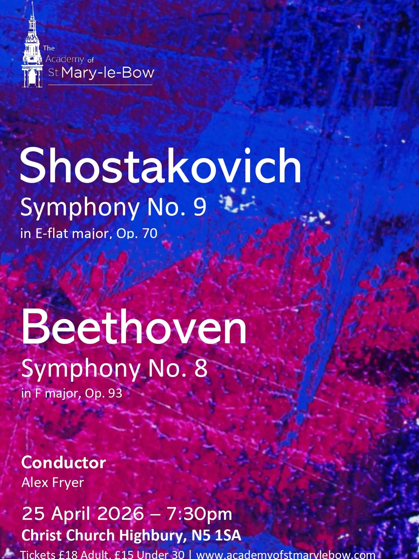 Here it is! The latest date for your diary 🎉 We’re feeling rested and raring to go after our latest project and can’t wait to see you on Saturday 25 April for two thrilling symphonies. Tickets are already on sale, link in bio!