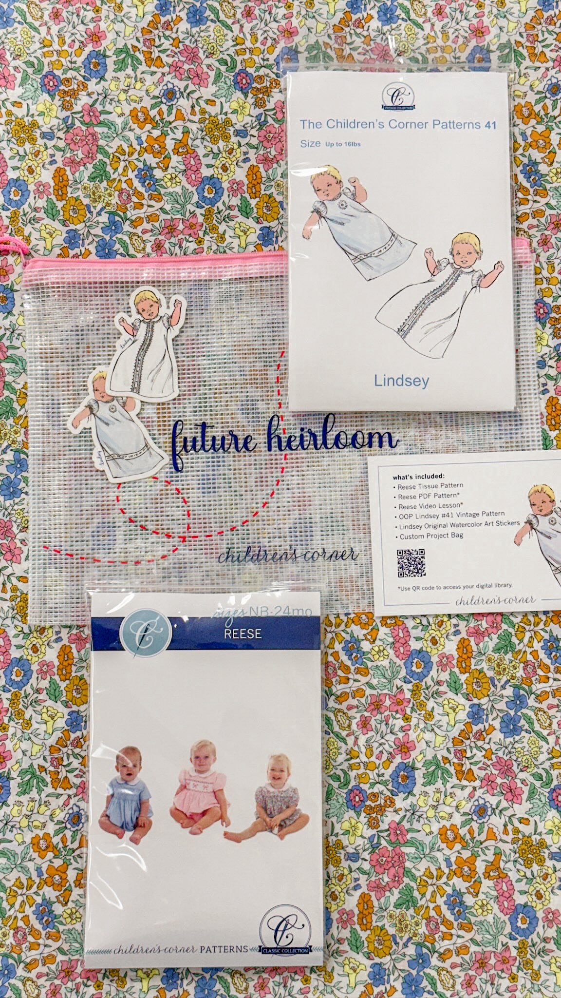 You donāt want to miss out on this exclusive package for classic Childrenās Corner Pattern #327 Reese! This pack includes brand new & exclusive products. Available while supplies last.
whatās included:
⢠Reese Tissue Pattern (NB-24mo)
⢠Reese PDF Pattern (NB-24mo)*
⢠Reese Video Lesson*
⢠OOP Lindsey #41 (Infant) Vintage Pattern
⢠Lindsey Original Watercolor Art Stickers
⢠Custom Project Bag
*Digital product that will be emailed to you and in your account after purchase.
#ccpreese