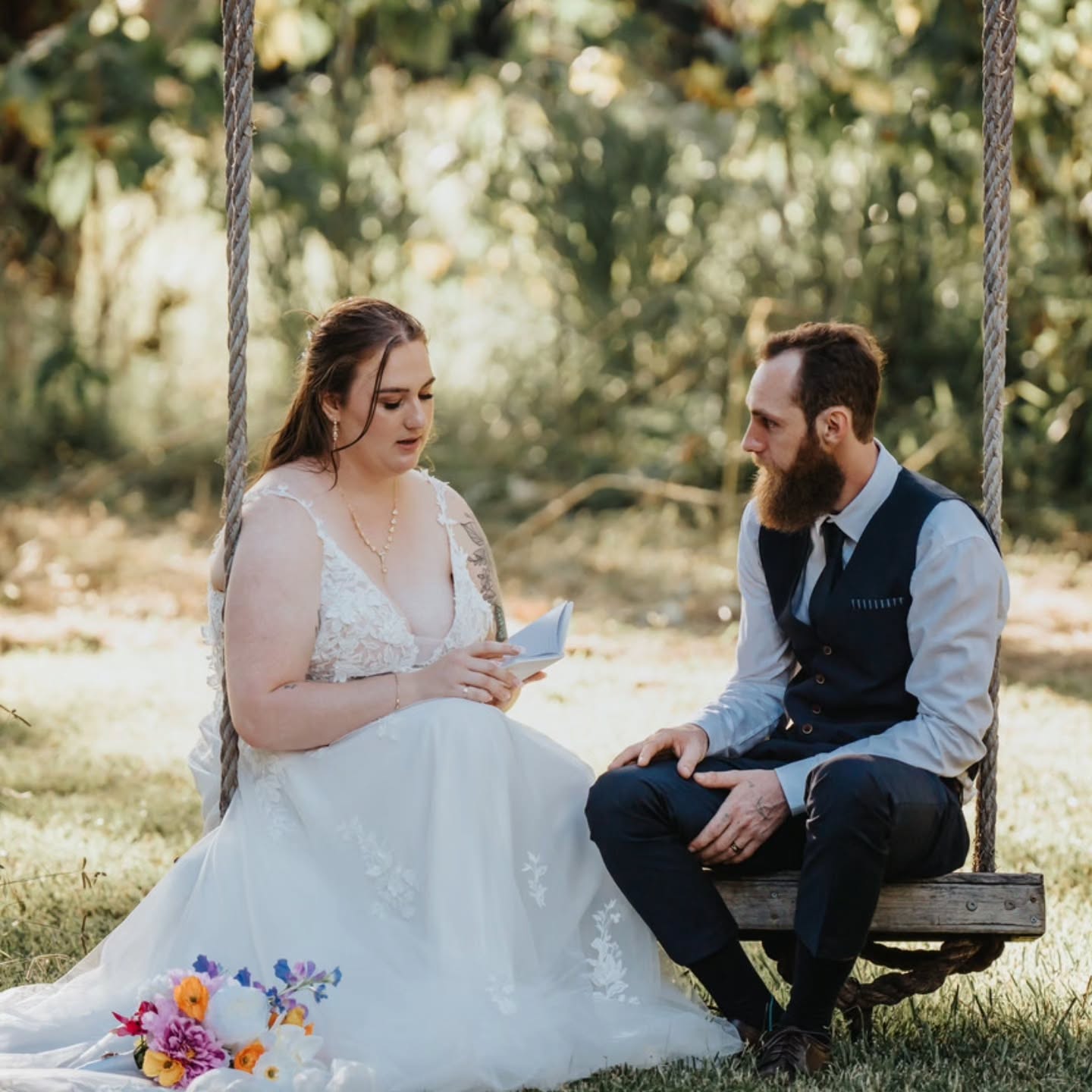 If the thought of publicly sharing your heartfelt vows in front of a crowd has you feeling anxious - consider taking a leaf out of Cass and Riley's book!
They opted to privately share the vows they had written each other in an intimate moment after the ceremony. Without the nerves of everyone watching, they were able to be fully present in the moment and take it all in.
@bundaleer
@say_milk