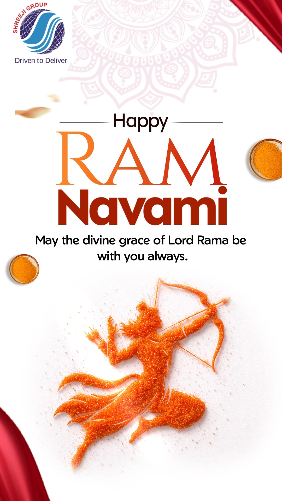 On this Ram Navami, Shreeji Group wishes you strength, peace, and happiness. May Lord Ram bless your life with courage, kindness, and success, filling every home with hope and joy.
#RamNavami #ShreejiGroup #Blessings #JoyAndPeace #FestiveSpirit