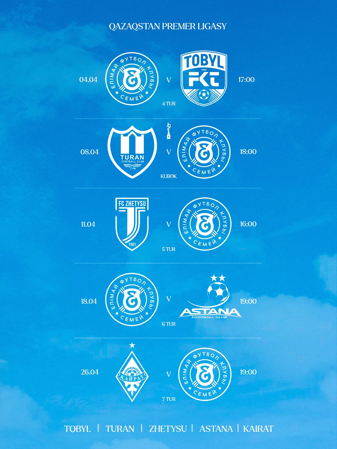 «Елімай» - Абай жолымен!
🗓️Сәуір айындағы жаңа тарауды бірге парақтайық!
@fc_elimai