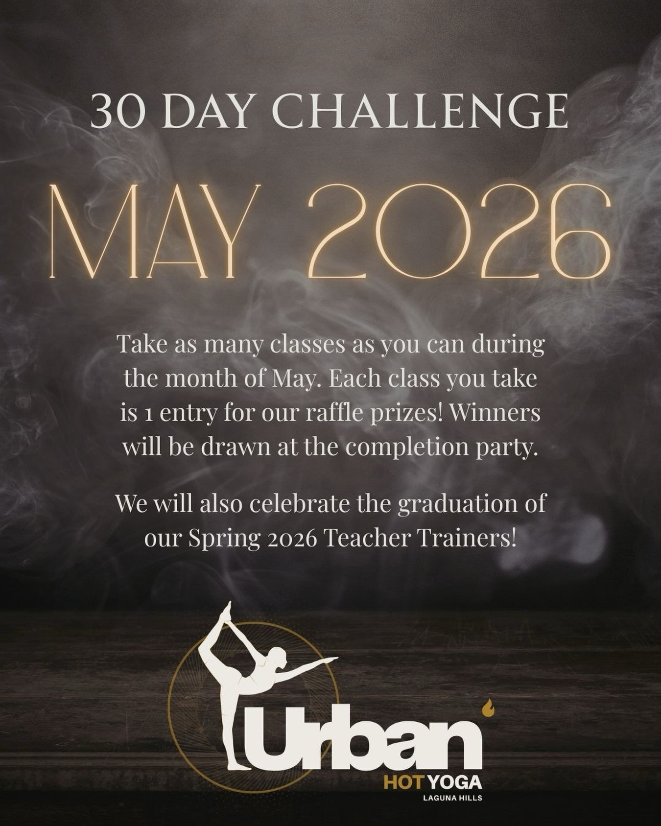 Get ready for another 30 DAY CHALLENGE 👏🏽👏🏽👏🏽👏🏽
Gear up for the summer and get in as many classes as you can in the month of May. Early June we will have a party with raffles prizes, community fun, and to congratulate our Spring 2026 Teacher Trainers on their graduation!
UHY- you belong here ♡
