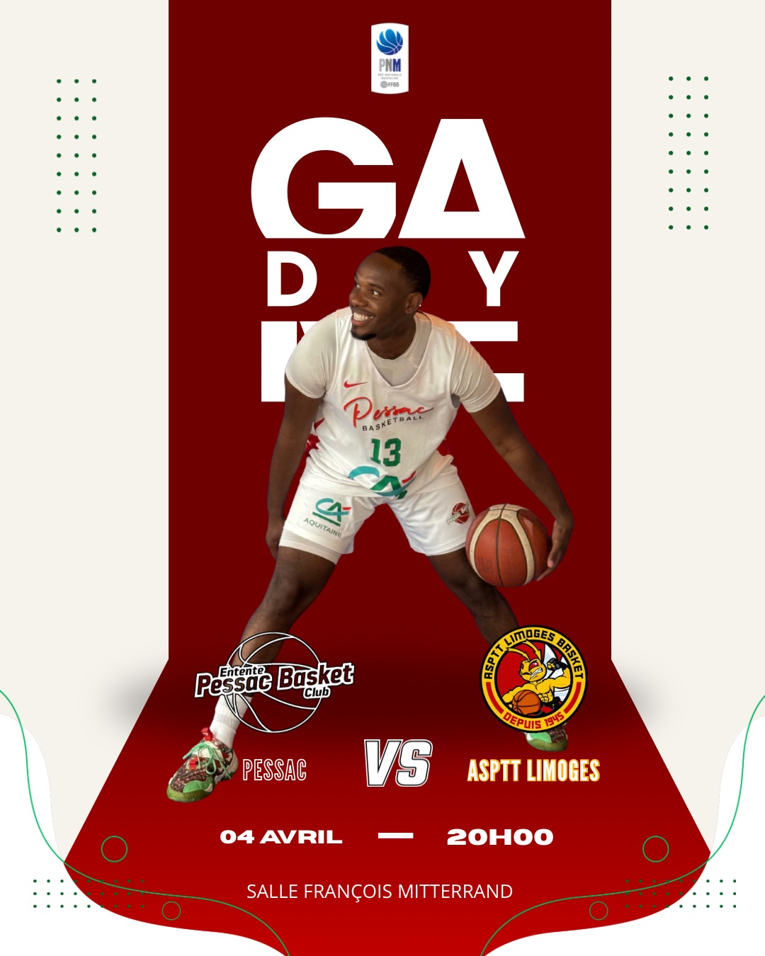 🔥 WEEK-END MATCH 🔥
🏠 À domicile :
🏀 Samedi 04 avril – 20h00
Nos SM1 reçoivent ASPTT LIMOGES pour un duel qui s’annonce intense ⚔️💛
📣 Venez nombreux les encourager et leur donner de la force pour le seul match de la soirée !
👉 Un match clé pour le reste de la compétition !
📍 Salle François Mitterrand
🏀 Dimanche 05 avril – 13h00
Nos SF3 reçoivent POMPIGNAC !
👉 Un match important !
📍Salle François Mitterrand
🏀 Dimanche 05 avril – 15h30
Nos SF1 se accueillent SAINT DELPHIN-2 pour disputer un Derby important ⚔️
👉 Une victoire à aller chercher face à nos voisines !
📍 Salle François Mitterrand