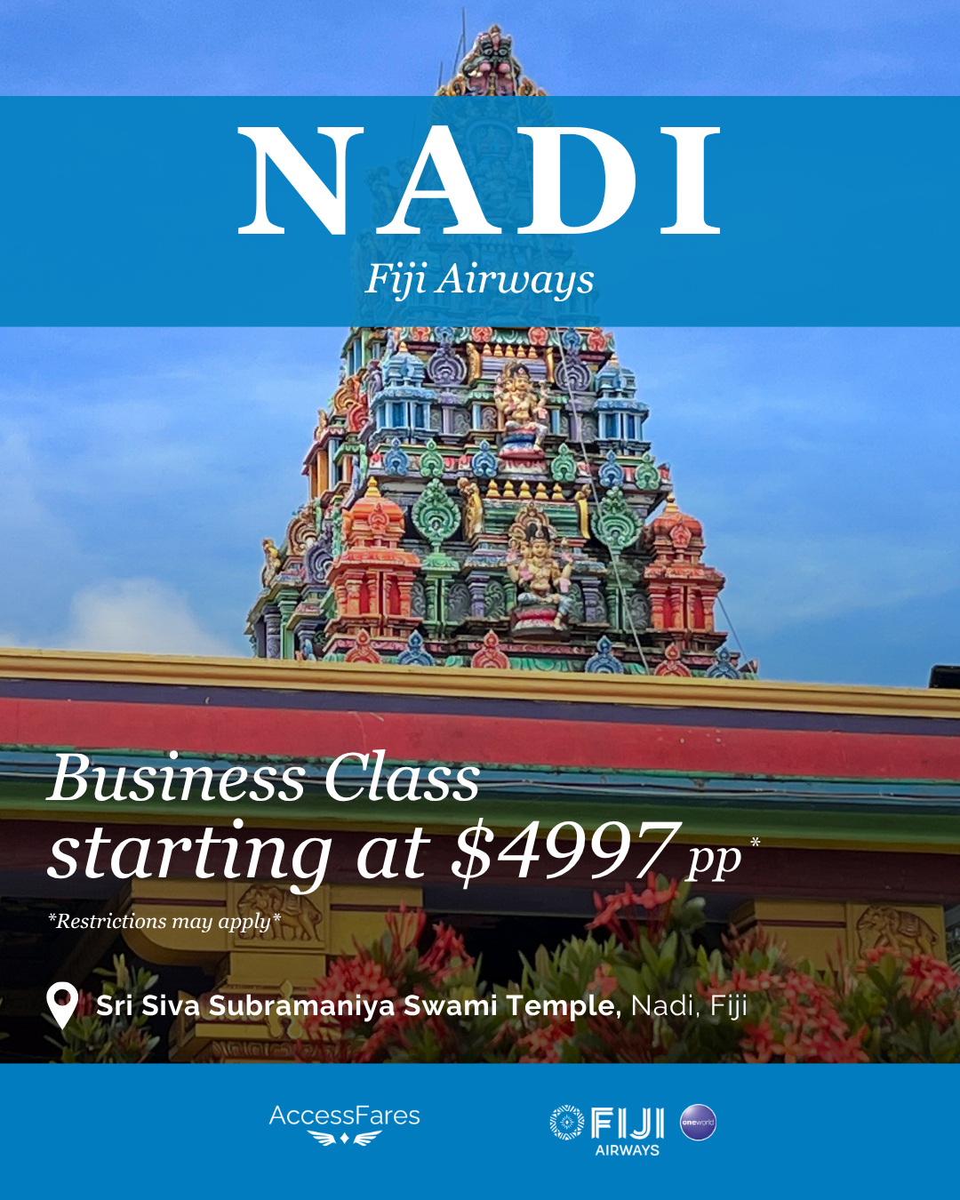 Jet Set Thursday is calling… and it’s taking you to Nadi 🌊
Business class with Fiji Airways starting at $4,997 per person.
Your island escape just got an upgrade ✨
Link in bio to book!
#travel #traveladvisor #nadi #fiji #FijiAirways