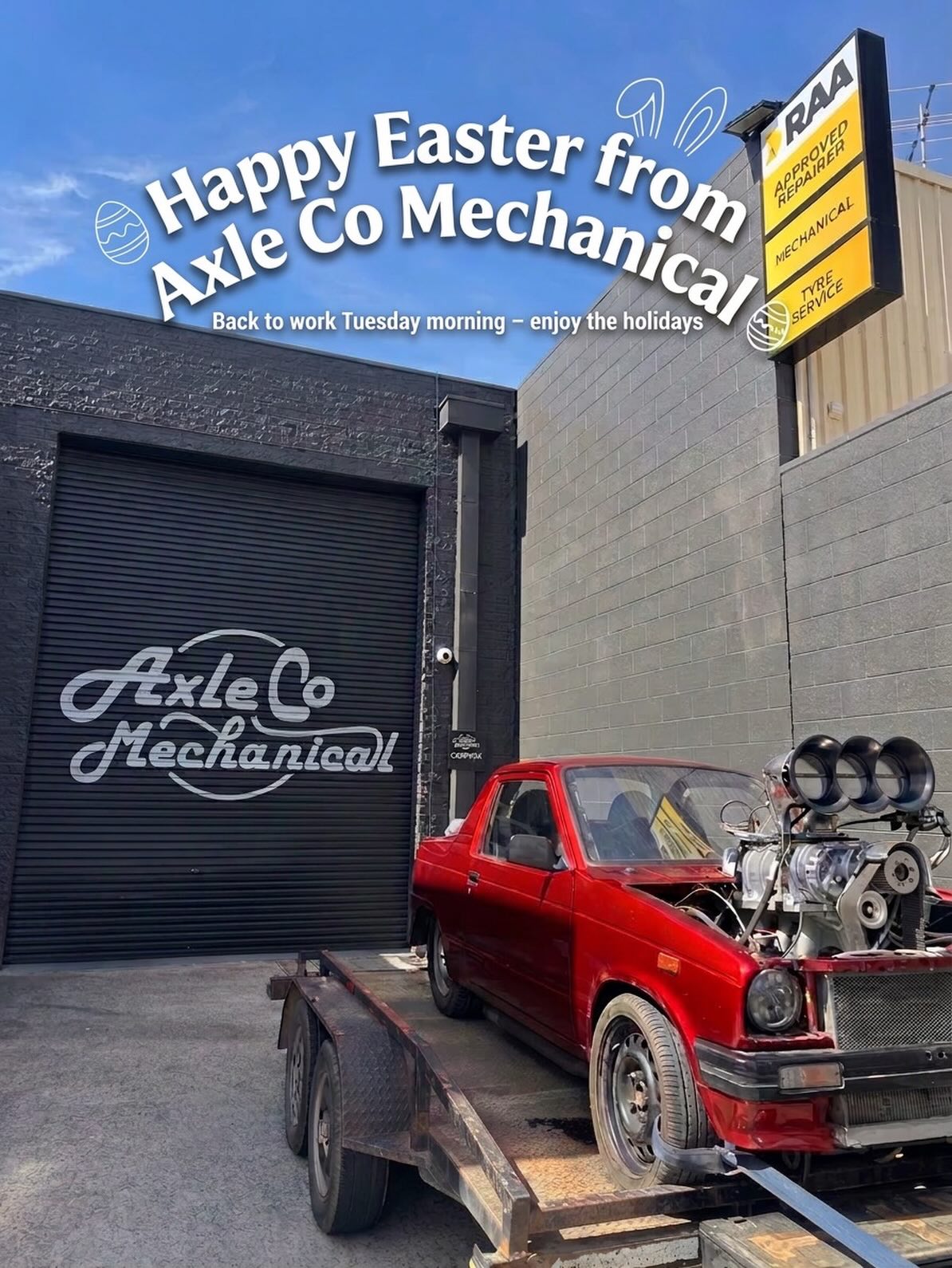 Happy Easter & Happy Birthday Axle Co 🐣🎉
8 years in, and what started in a small Prospect workshop has grown into a trusted name in Adelaide’s automotive scene.
From daily servicing and fleet work to high-performance engine builds, LS swaps and modern Mopar applications, we’re proud to deliver a mix of
old-school craftsmanship and cutting-edge performance.
From the Directors a huge thank you to our team, customers, suppliers, and especially our wives, partners, and extended families!
Your support behind the scenes makes those hard late nights worth it and drives the passion behind every result we deliver.
We’re just getting started. The next chapter will be the biggest yet!
Back on the tools Tuesday 🔧 ❤️
Roadside assistance available:
(08) 8344 6616 (press 2)