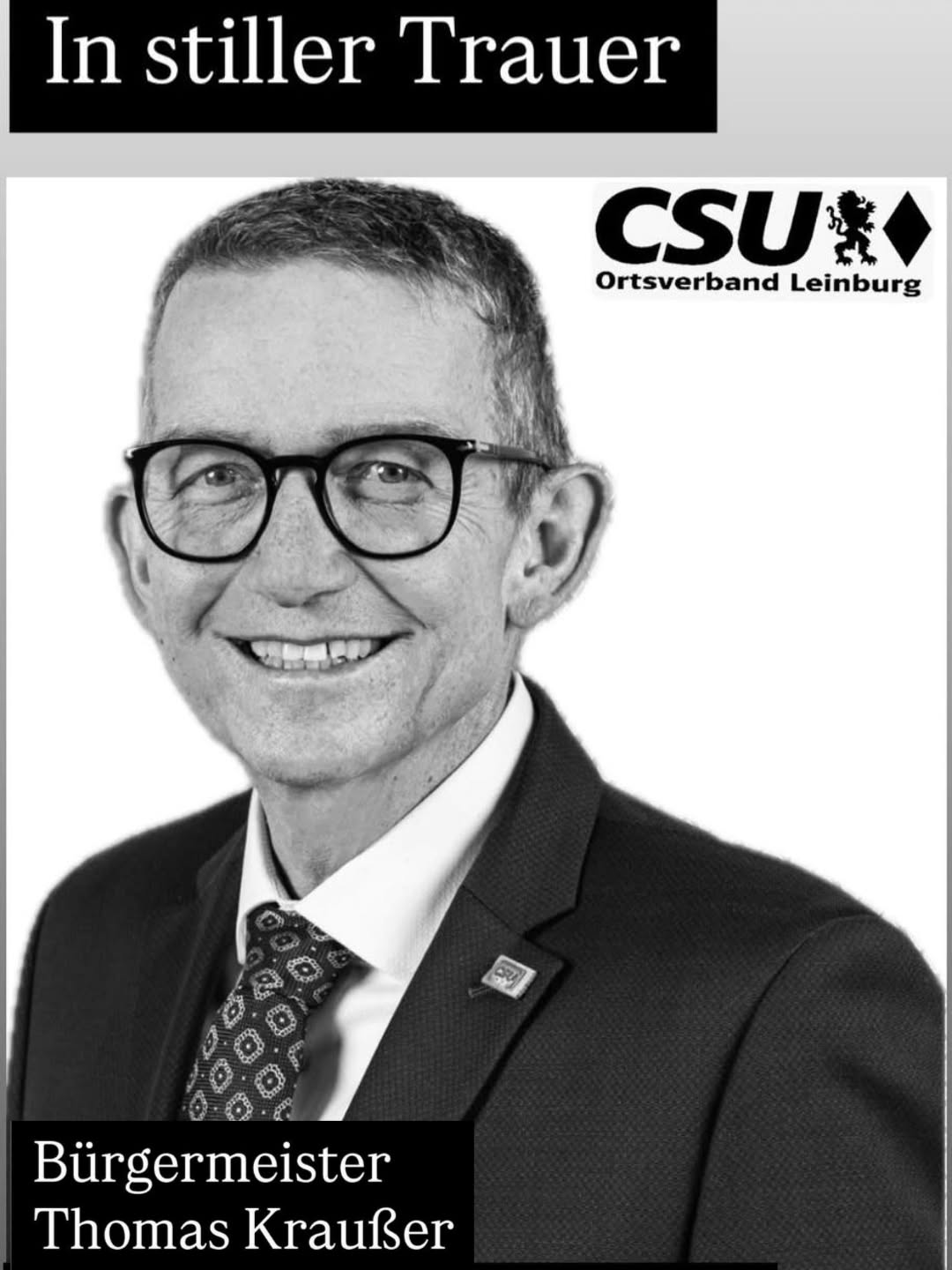 Viel zu früh musste ein wunderbarer Mensch und ausgezeichneter Kommunalpolitiker von uns gehen.
In tiefer Trauer und mit großem Respekt nehmen wir Abschied vom Leinburger Bürgermeister Thomas Kraußer.
Wir werden ihn stets in bester Erinnerung behalten – unser Mitgefühl gilt seiner Familie und seinen Freunden.