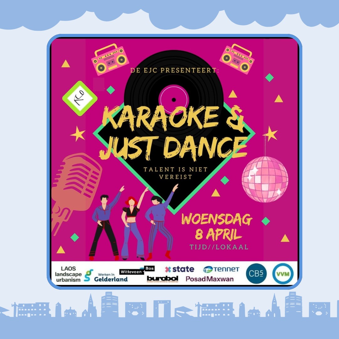 Hi-ho
Woensdag 8 april organiseert de EJC een Karaoke avond waar je zelfs kunt Just Dancen! Of je nou wel of niet kan zingen of dansen maakt allemaal niet uit, want het wordt sowieso een gezellige avond. Dus kom vooral langs!