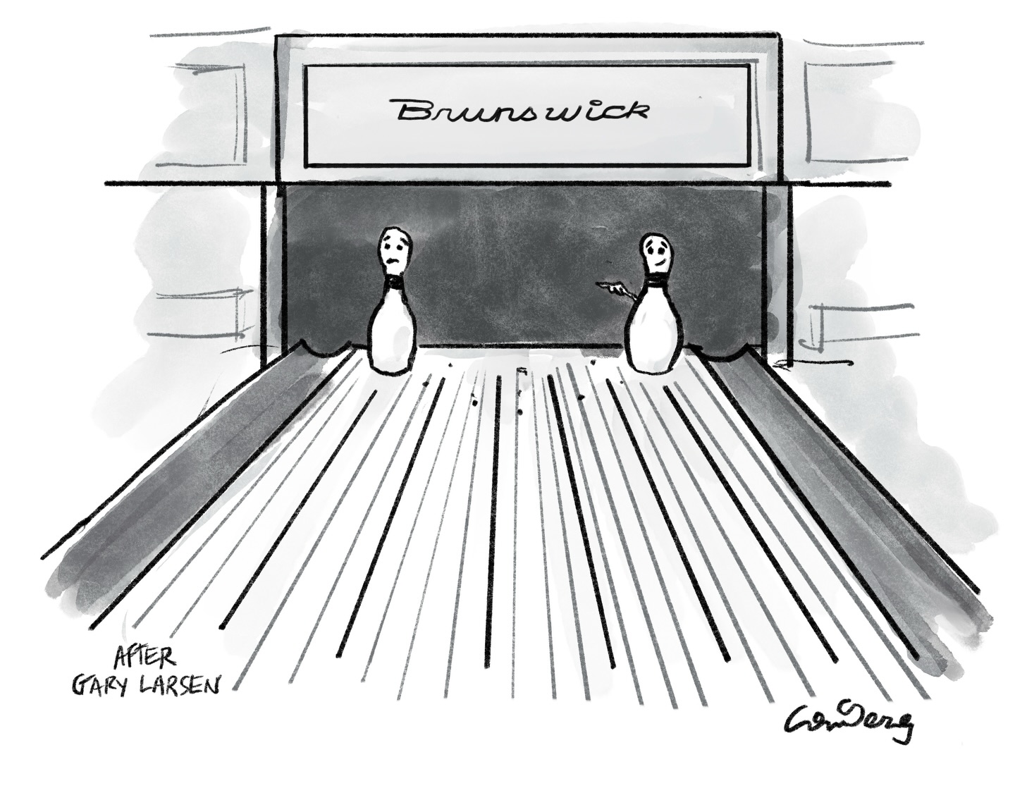 We all have choices to make. In homage to Gary Larson, (the bear cartoon)
Must pinch-zoom for this one.
#bowling #seventensplit #garylarson