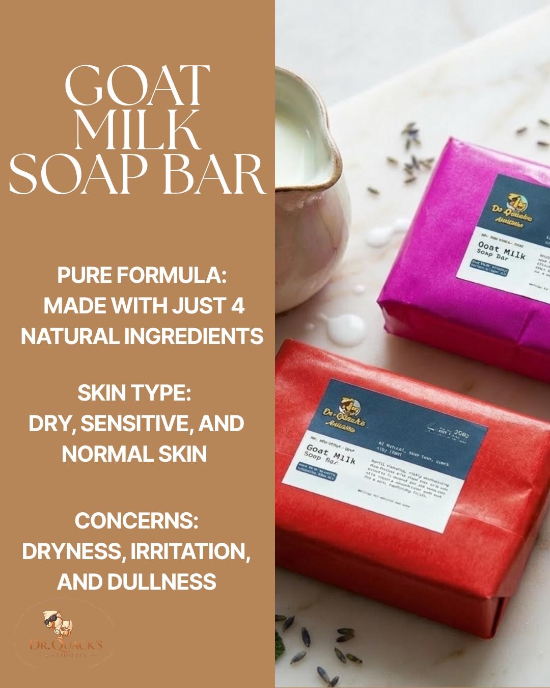 Only 4 ingredients. Pure care . GOAT MILK SOAP BAR
Dr. Quacks Antidotes
#skincareessentials #naturalingredients #soap #goatmilksoap #pureingredients