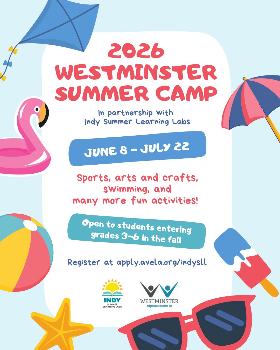 A summer of fun, learning, and connection starts here. āļø
Westminster Summer Camp is open to students entering grades 3ā6, with activities like sports, crafts, and swimming.
šļø: June 8 ā July 22
š: Link in our bio to register.
In partnership with @indysummerlearninglabs