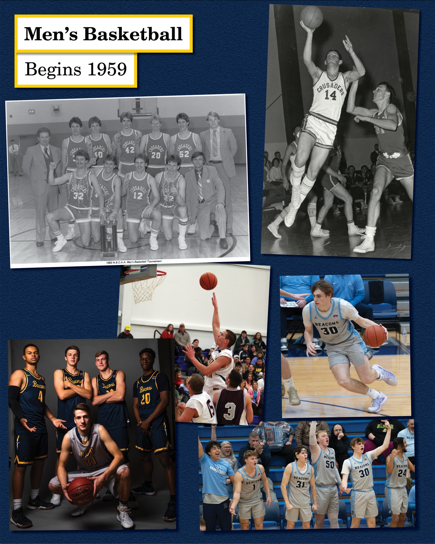 For 130 years, sports have been a meaningful part of life at our university, from community recreation to the intercollegiate student-athlete experience.
In this month’s 130-year anniversary reflection, we’re looking back on our athletic history. While official intercollegiate programs didn’t begin until more than 60 years into our story, starting with men’s basketball in 1959, our commitment to athletics has grown tremendously. Along the way, our student-athletes, coaches, staff, and fans have contributed to numerous conference and national achievements.
Here’s just a small glimpse into the history of our ever-growing intercollegiate athletic experience!