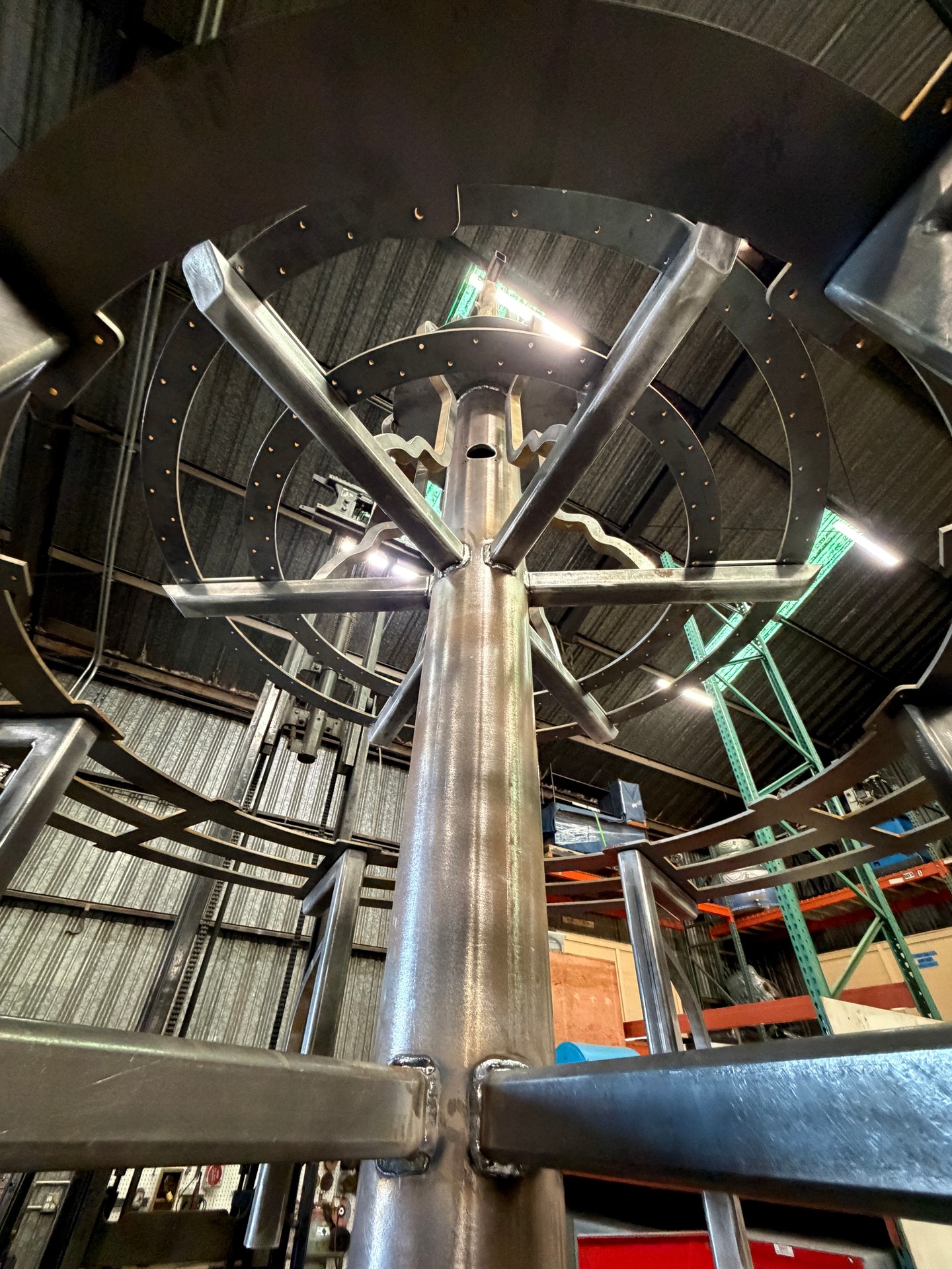 Sneak peek Tuesday. Where light falls, minds open. #metalwork #fabrication #publicart #welding #workinprogress