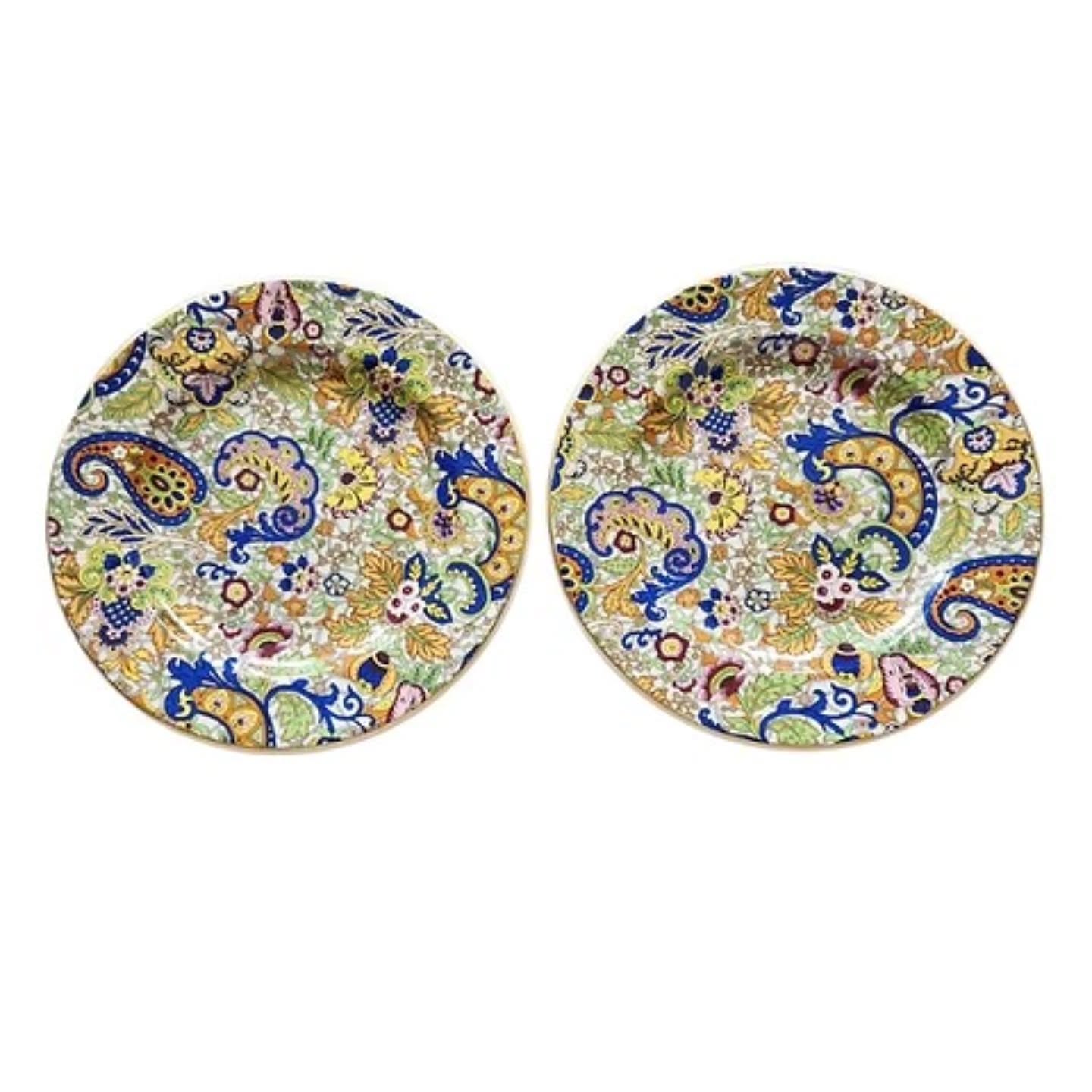 Antique Vintage English Chintz Wade Heath Porcelain Side Dishes x2 | https://share.google/XjZRcLiPBd7N3lnrT #stufftoyouandme