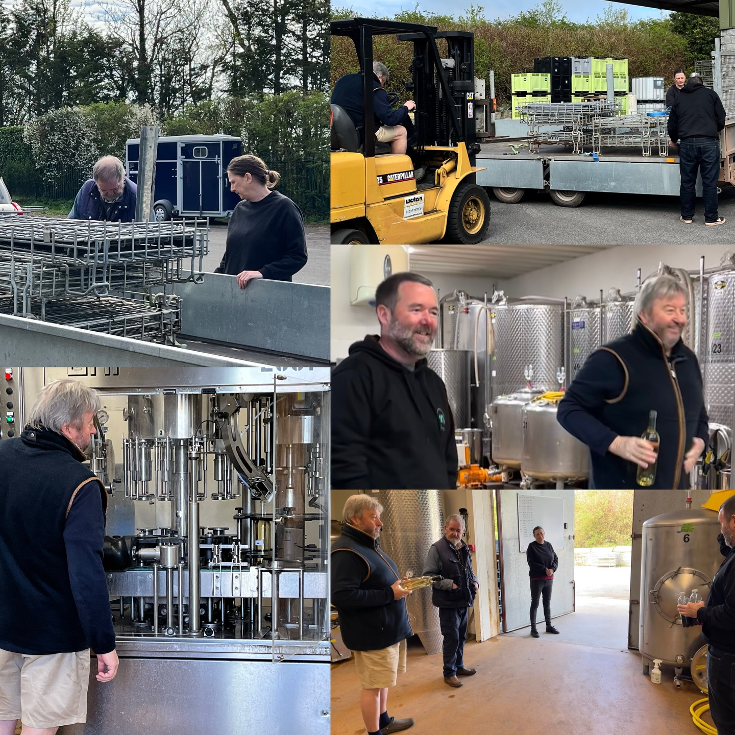 To Steve’s winery on a perfect spring day yesterday, to taste the 2005 Madeleine Angevine and Kernling wines, and to take some of our folding stillages to receive the wine when it’s bottled by Steve and team, ready for transport home.
.
Tasting the finished wines is a big moment in the vineyard year, the result of a whole year’s work for us and Ned Paula, Iain and I all made the 30 mile trip so as not to miss the excitement...
.
Yesss! So chuffed with these wines! Really special! 2025 was an exceptional year with that hot dry summer. A problem for lots of crops but the vines loved it, and it shows in these wines. Real intensity with lush tropical fruit notes.