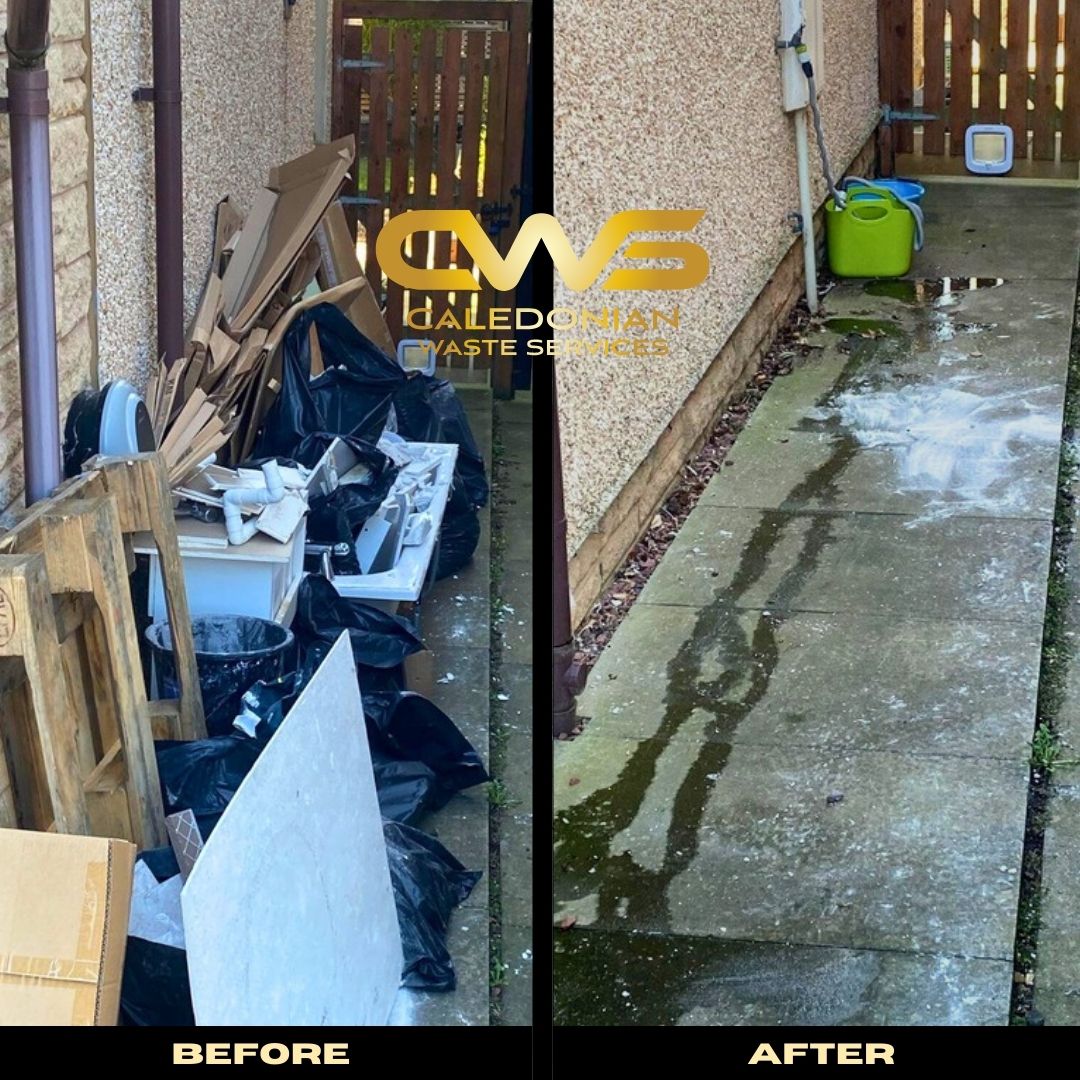 A proper clear-out
Mixed waste including black bags, a bath, and wooden pallets all taken away efficiently, leaving the space clear and usable again.
Need it gone? Message us for a quick quote.
#wasteremoval #beforeandafter #propertyclearance #builderswaste #edinburghbusiness #clearingservice #localteam #quickturnaround #cws