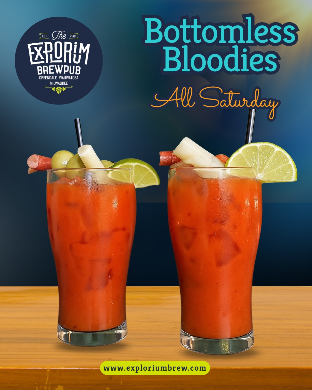 🍅 Tall glasses, rich tomato spice, and the kind of Bloody Mary that makes Saturdays better at The Explorium Brewpub. For $20, enjoy bottomless bloodies all day and keep the weekend mood going with every refill.
Kick off your Saturday at The Explorium Brewpub, settle in on the patio, and enjoy a round that keeps coming back full.
🌐 Click the link in the bio.
#exploriumbrew #exploretastediscover #supportlocal #visitmke #milwaukee #craftbeer #whiskeybar