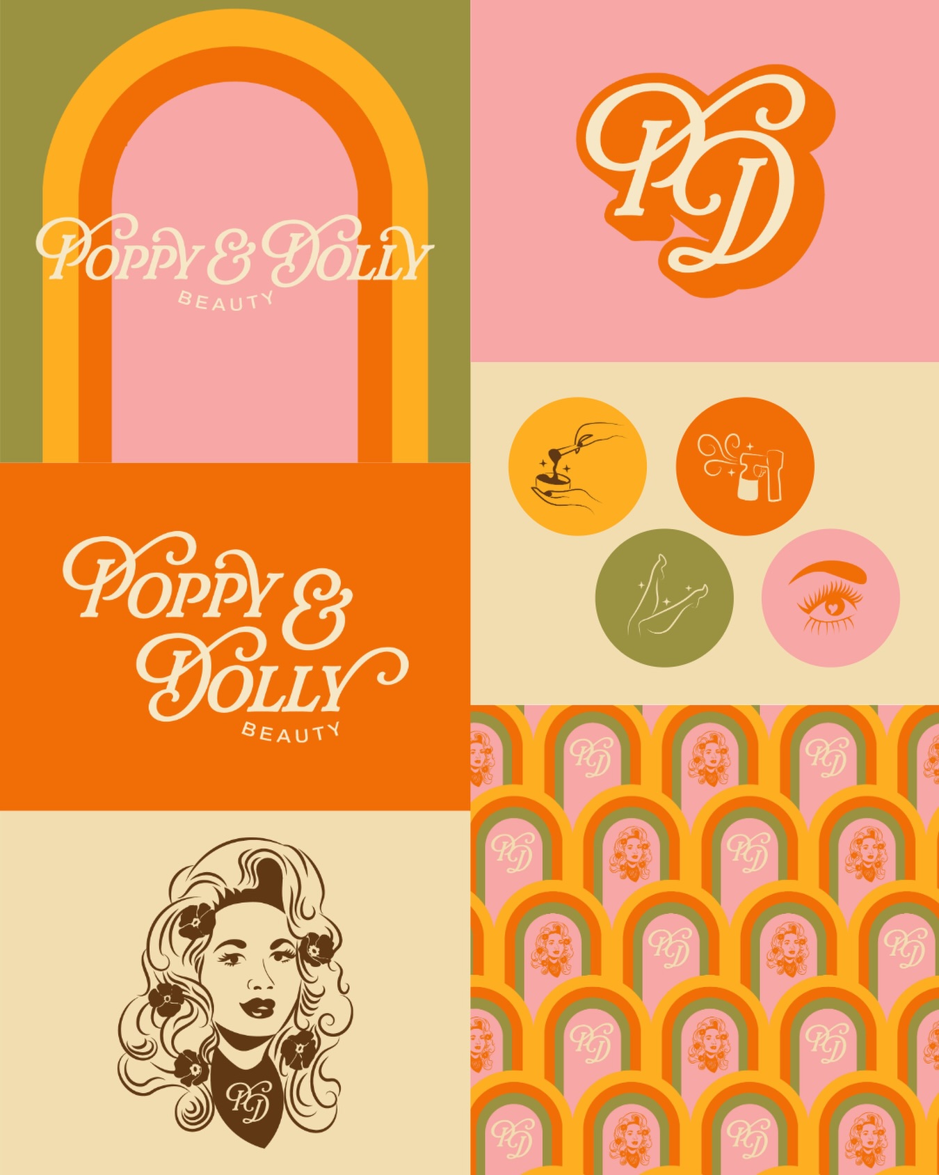 Introducing a groovy brand reveal for Poppy & Dolly beauty! ✨ I loved rebranding this San Francisco based beauty parlour, where they offer tans, lashes, hair removal and more. We went with a retro Dolly Parton inspired theme and I truly loved designing with these funky colours and striking retro visuals 😍
Let me know what you think in the comments!
#brandreveal #brandboard #rebrand #beautybrand #beautylogo