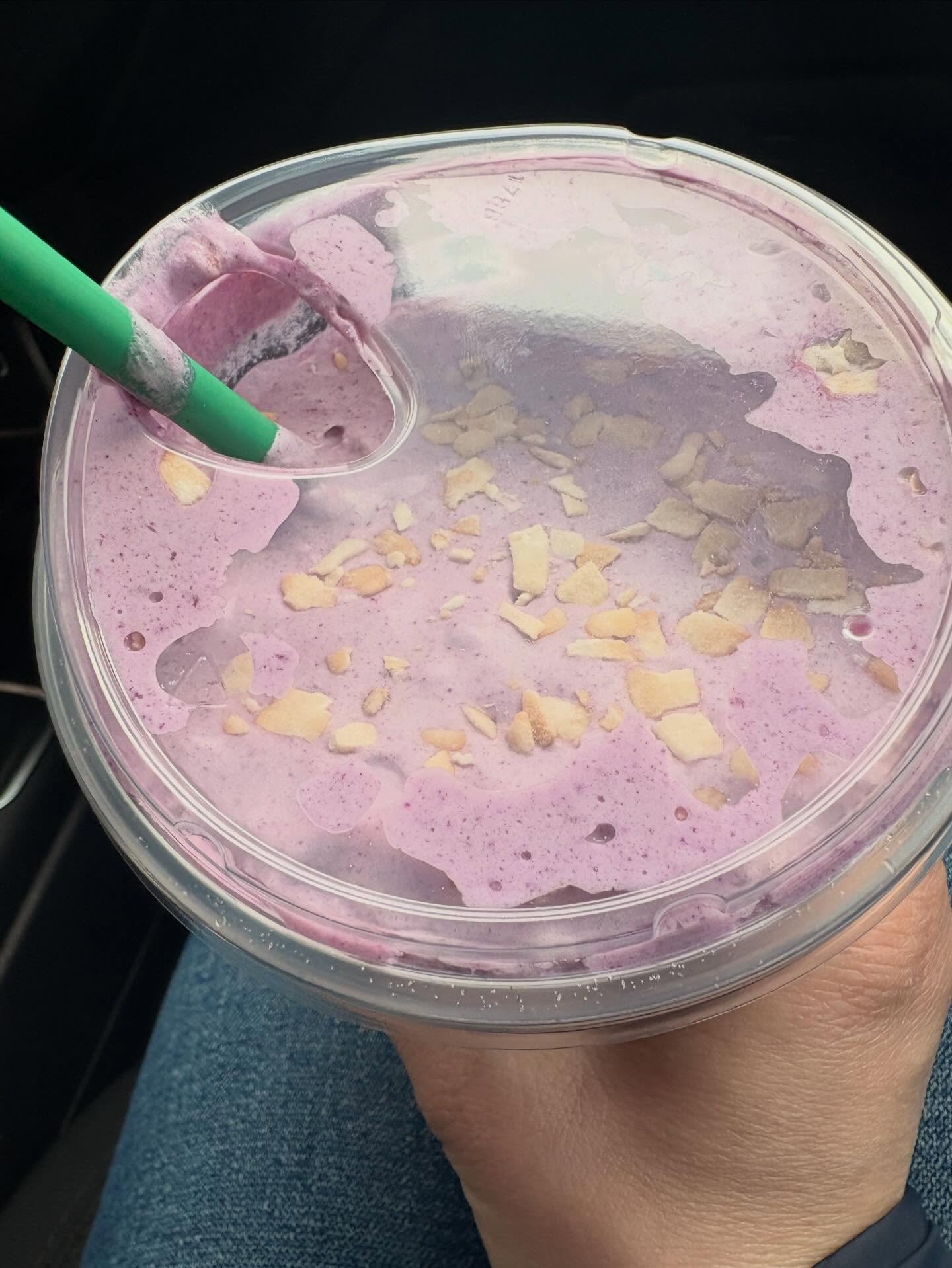 Chaos at home… but at least my coffee is cute 😂💜 #starbucks #busymomlife