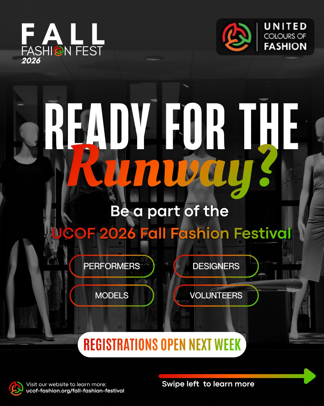 Registrations are almost here… and trust us, you don’t want to miss this
The UCOF Fall Fashion Festival 2026 is calling on models, designers, performers, and volunteers ready to bring culture, creativity, and storytelling to life on the runway. This is your chance to be part of something bigger
Registrations open NEXT WEEK ✨
Whether you’re stepping into the spotlight or working behind the scenes, there’s a place for you at UCOF.
Tag someone who needs this opportunity, and visit our website (link in bio) to learn more and be the first to register!
Tap in, get ready, and stay tuned.
#ucofcanada #ucof2026 #fashionshow #callforvolunteers #explore