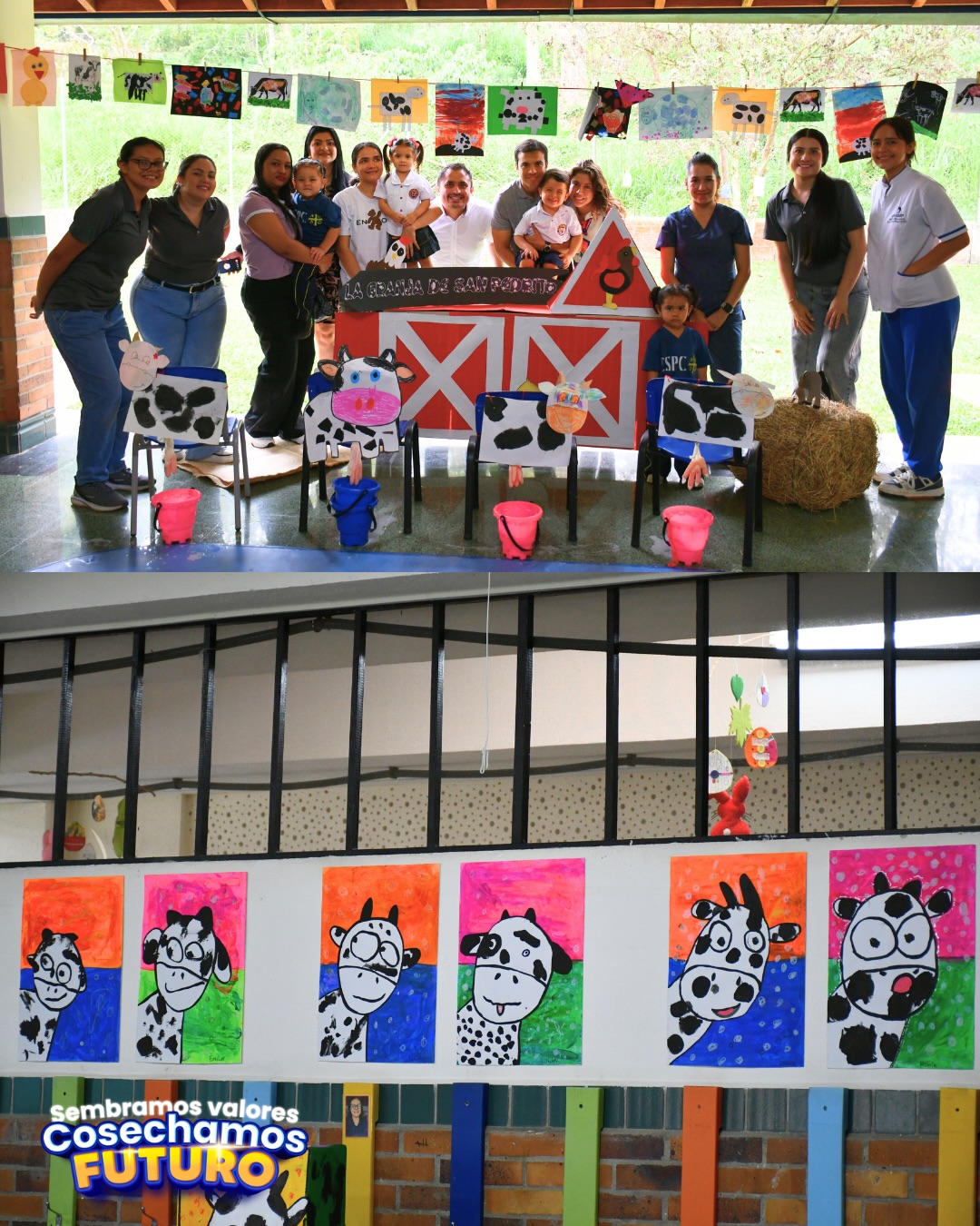 En nuestra Comunidad Claveriana, el aprendizaje se vive con asombro, sentido y propósito 🌱✨
Nuestros estudiantes de Prejardín, de las sedes Conucos y Campestre, protagonizaron una experiencia significativa en el cierre de su proyecto “¿Cómo hace la vaca para darnos leche si solo come pasto?” 🐄🥛. A través de la observación, la exploración y la experimentación, dieron sus primeros pasos en el pensamiento científico, comprendiendo cómo la naturaleza transforma y nos provee, mientras fortalecen el respeto por la vida y la valoración de nuestros recursos naturales 🌿💚.
Este proceso culminó en un emotivo encuentro con sus familias, donde, a través de una feria llena de creatividad y juego simbólico 🎭, los niños compartieron sus aprendizajes y recrearon, con alegría y curiosidad, el maravilloso mundo de la vaca.
Una experiencia que siembra conocimiento, despierta la curiosidad y forma corazones conscientes 🌎💫.
👉 Te invitamos a seguir acompañando estos procesos que inspiran y transforman. ¡En el CSPC, educamos para la vida! 💙