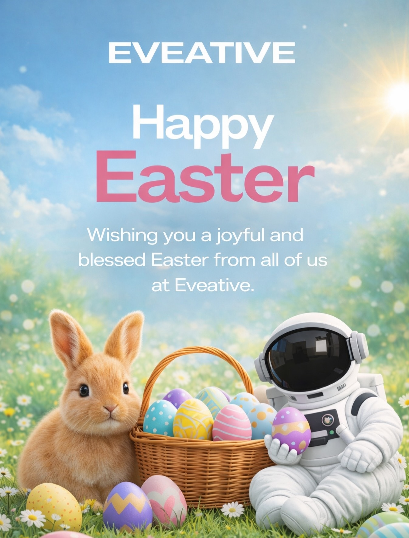 Wishing you a joyful and bright Easter filled with fresh starts and new opportunities 🕊️💛
— Team Eveative
www.eveative.com
#HappyEaster #Eveative #Easter #Holiday
