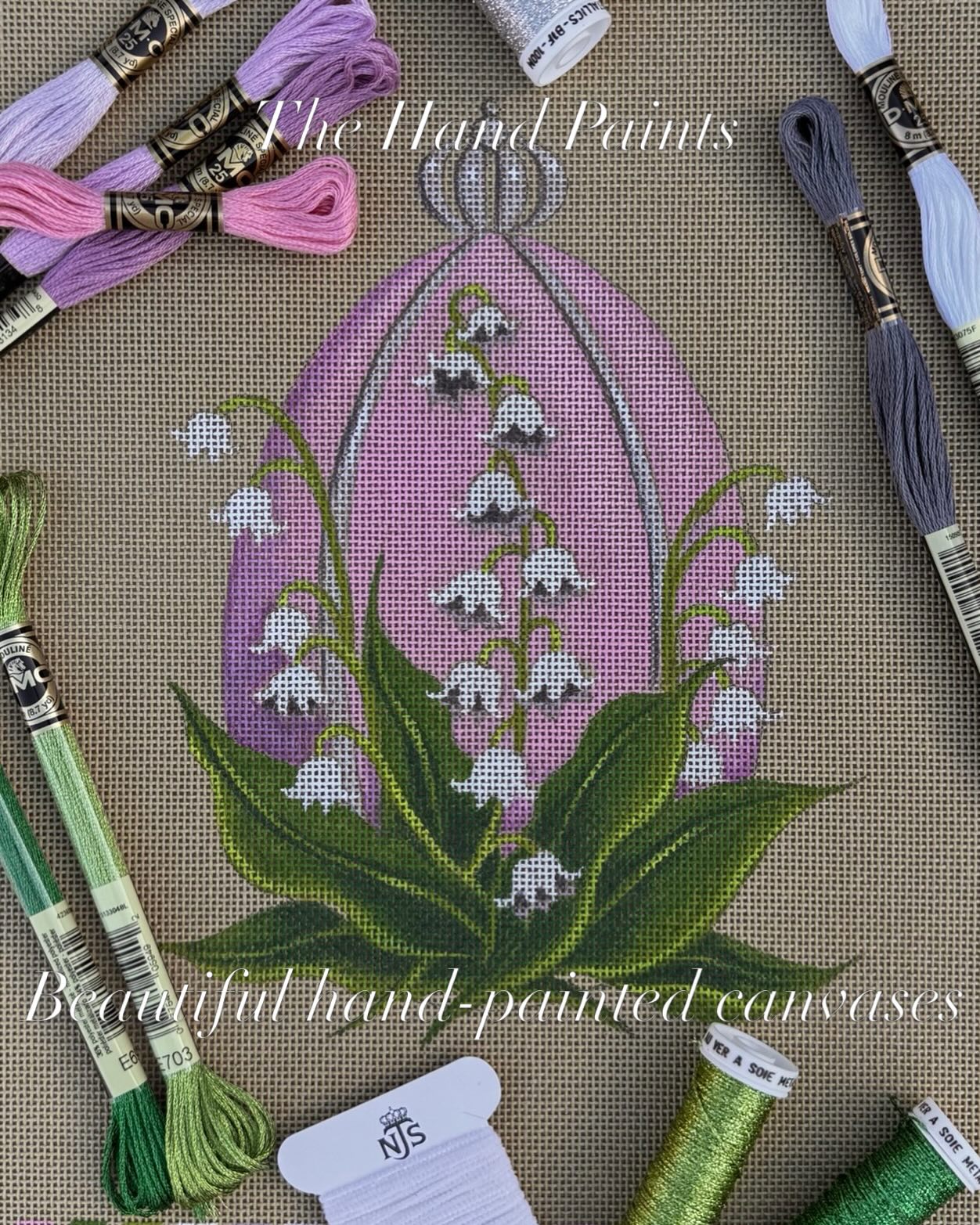 ‘Royal Lily’ Easter egg hand-painted canvas. Totally charming, absolutely delicious! 🐣🌸 Please DM to order #nicolajarvisstudio #thehandpaints #needlepoint #easter
