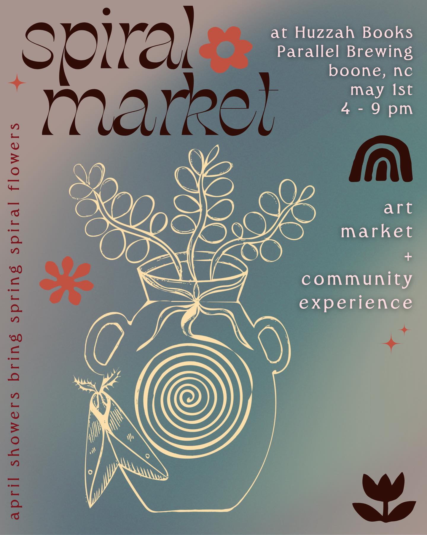 Friday May 1st we will be reading Tarot at the @spiral.art.market in Boone @huzzahbooks ✨ So excited be a part of this community of creatives 🌀Thank you @bones.of.the.earth bringing us all together 🐚
$1 a minute ☯️ Proceeds supports Sojourn’s future community event’s and adventures!
🧿501c3 organization. We are not affiliated with any religious or recovery groups. Our events are a safe space for LGBTQ+, non-binary folks, women, and our allies 🌈
#boonenc #sobercurious