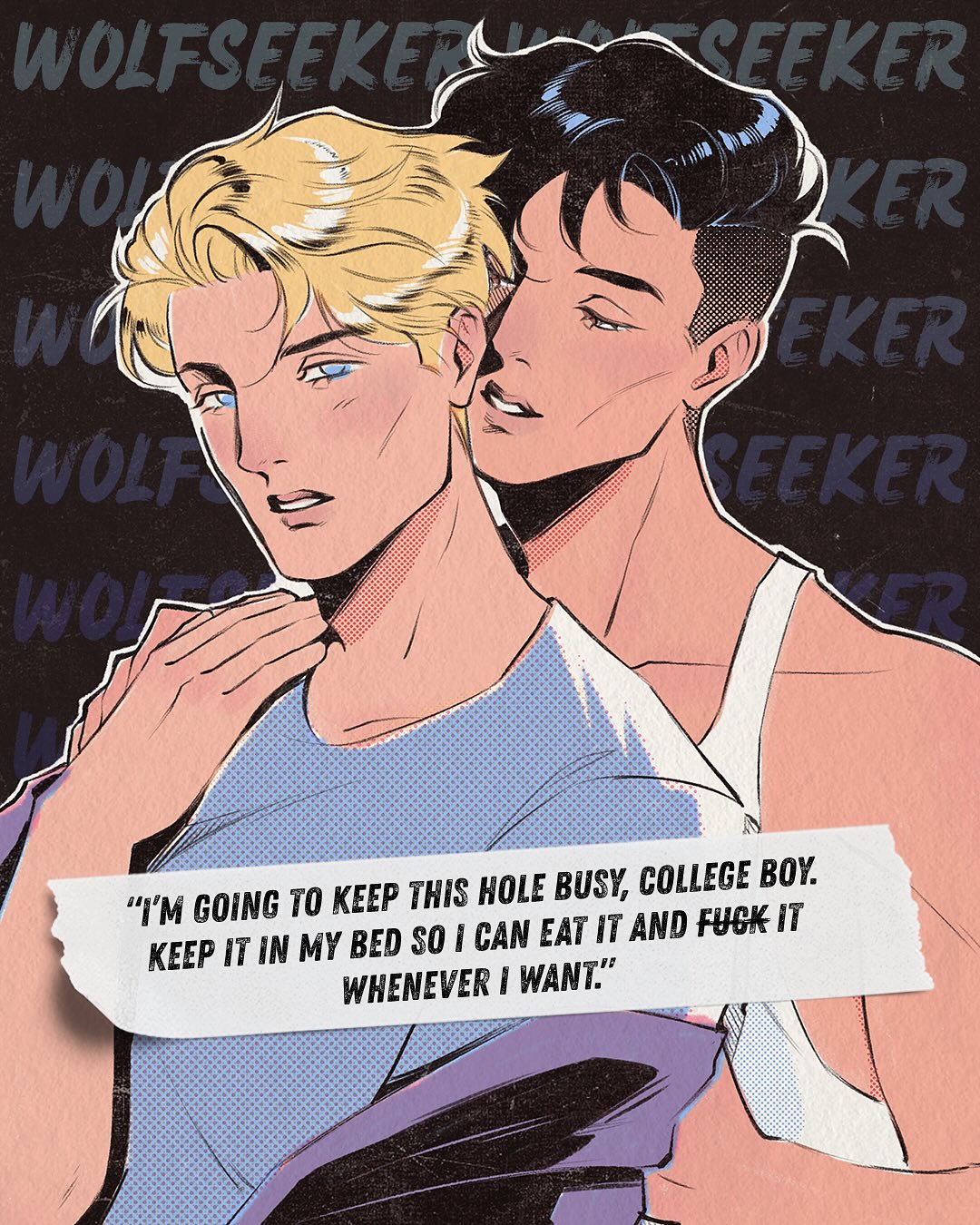 2 days until WOLFSEEKER goes live! If you’re on my Booksprout ARC team, you should have received a notification about early review copies 🥰
Spicy MM wolf shifter romance 🥵
These two are dirty talkers 🥹
Adore this pinup style art by @artist.vvitch 😍
#amypennza #wolfseeker