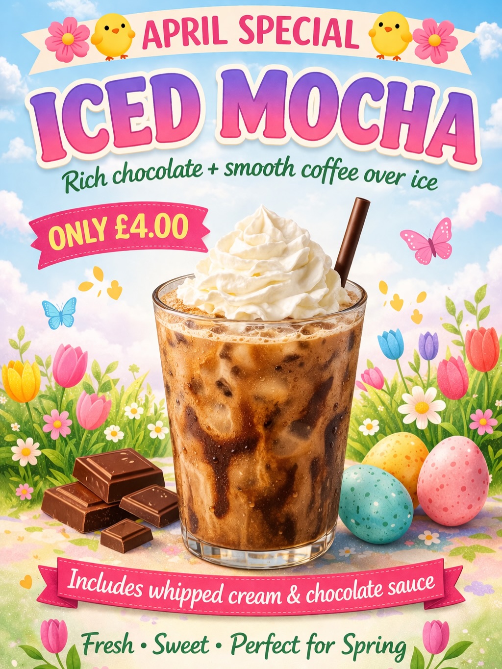 HAPPY EASTER from all of us here at the Old School 🐣 💐
we’d like to introduce the April special…our iced mocha ☕️🍫🧊
chocolate 🤝🏼 caffeine , what more could you wish for!