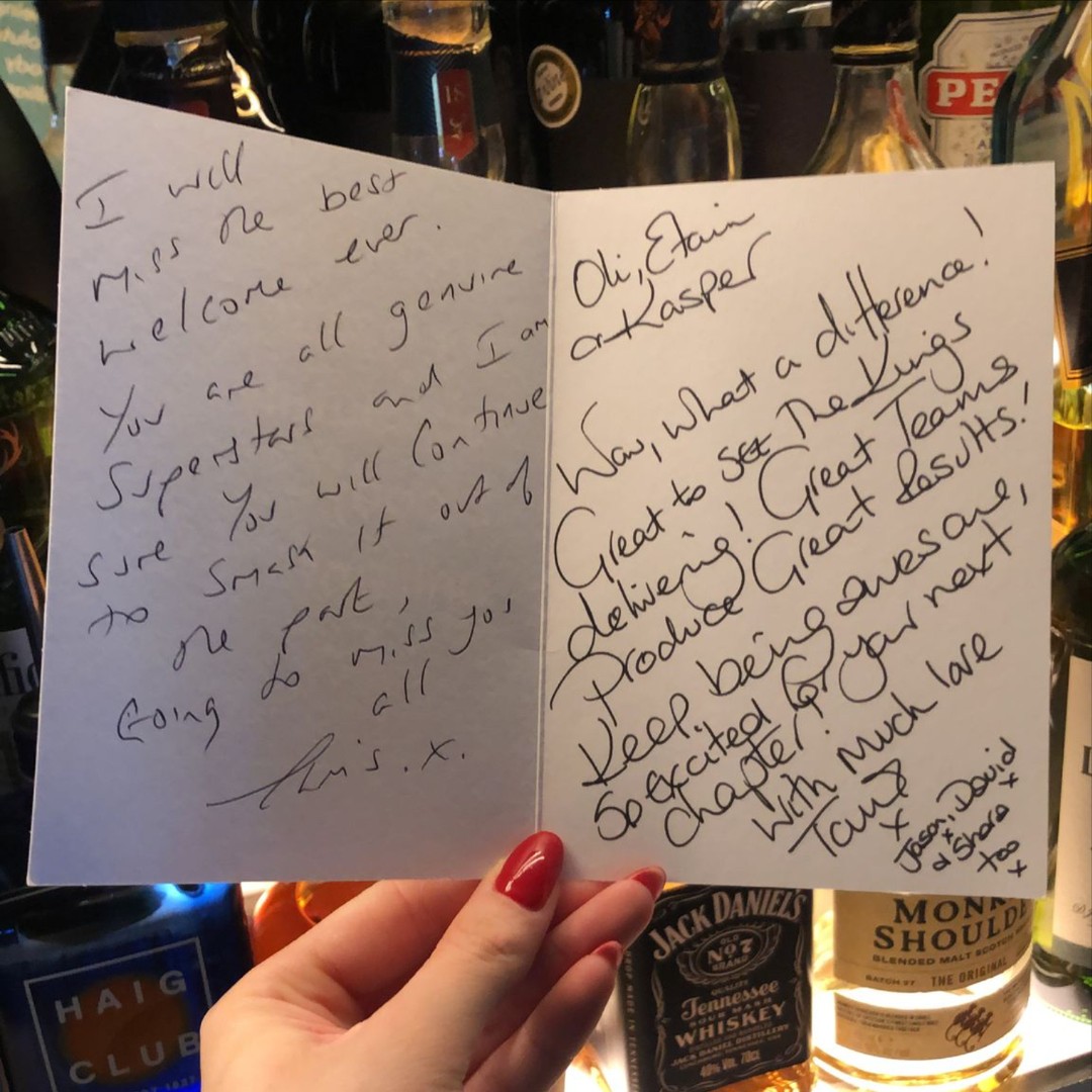 Thank you to Grosvenor Pubs and Inns for such a wonderful time. We’re so sorry you’ll be leaving us, but truly grateful for the lovely card, it meant a lot.
It’s been such a special journey, filled with amazing people who made Grosvenor and all the memories along the way so meaningful.
Thanks again for everything, and we’ll see you on the other side! 🍻