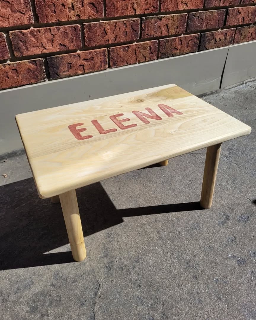 Baby table with your child's name? Easy. Contact us for any custom woodworking!
