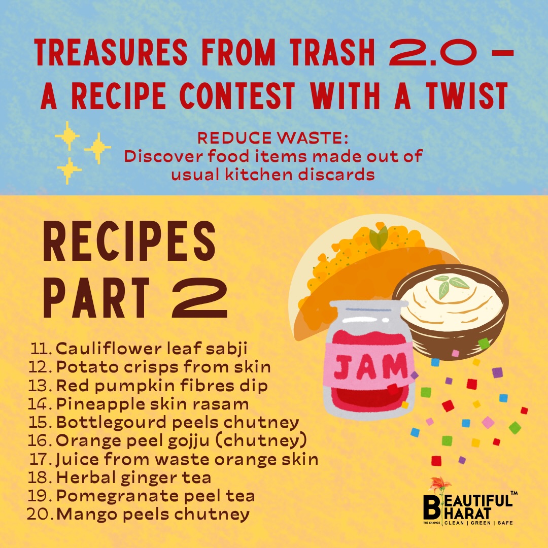 Join our exciting Kitchen Secrets campaign through the month of April when we share 31 recipes of delicious items cooked from food scraps people normally toss in the bin.
Here is the second set of recipes collected over three years, with more to come - stay tuned! Choose as many as you can from these or try one each day! Be sure to tell your friends about this so they fill the form too (link in bio). We’d like more people across cities doing what our grandmothers were expert at!
If you are in Bengaluru, we are planning a live event end April - so stay tuned and join in with your dishes.
We’ve unearthed wonderful recipes from items people normally toss in a bin - and are delighted to share these widely. We need more people to know these secrets, so please share them widely - like a recipe chain, tag 5 others who will also try them and let’s make this trend viral. Why this is a good idea - more nutrition, less waste, less grocery shopping, so health and savings to you, as well as to the planet!
Access recipes here: https://rb.gy/rmawn3
Connect to know more on Instagram DM @beautifulbharatorg or mail beautifulbharat.org@gmail.com