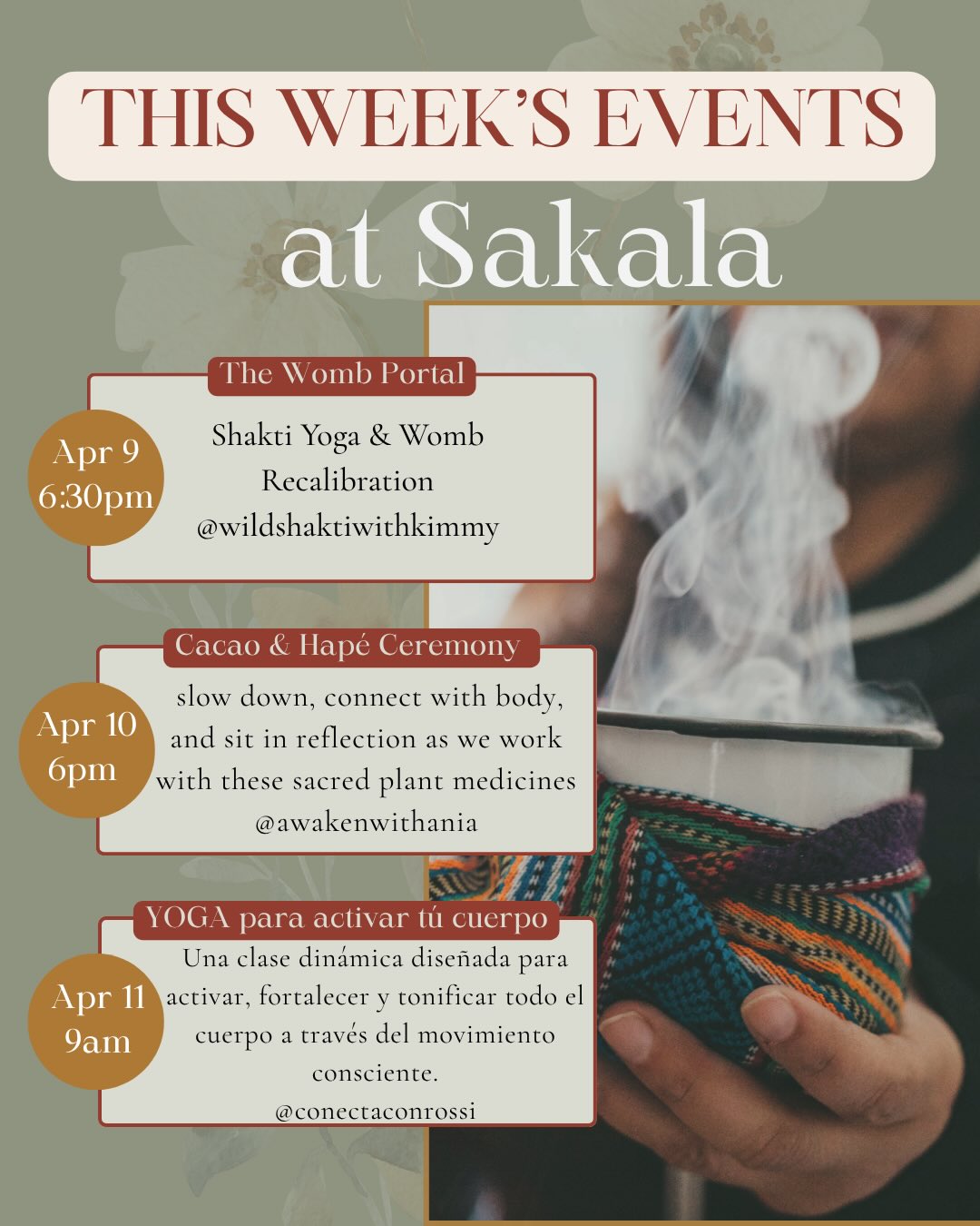 if you’ve been feeling the call
to slow down…
to reconnect…
to come back home to yourself
this is your invitation
join us at Sakala this week
for spaces designed to support
your body, your heart, and your healing 😌
Check the slides for the events happening
& also the last slide to see when @quantumwavetherapeutics & @handsofoshunlmt are available for 1:1 healing support 🙏
Events link is in bio to register, we can’t wait to be with you in community. 🫶
#sakalacommunity #denvercommunity #denverhealing #denvereventspace #denverevents