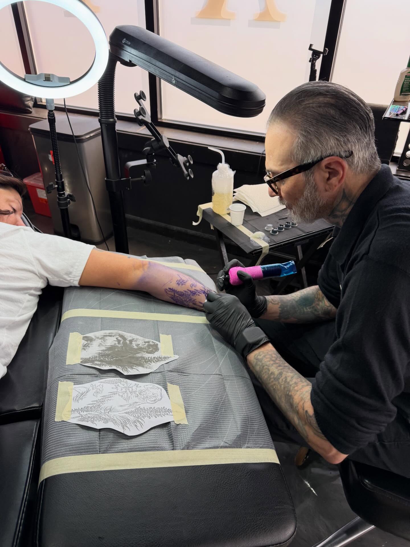 Meet our artists! Dave has been tattooing in the Wilson County area for years, he is with us part time and works by appointment only! Give him a shout to inquire about your next appointment 💀