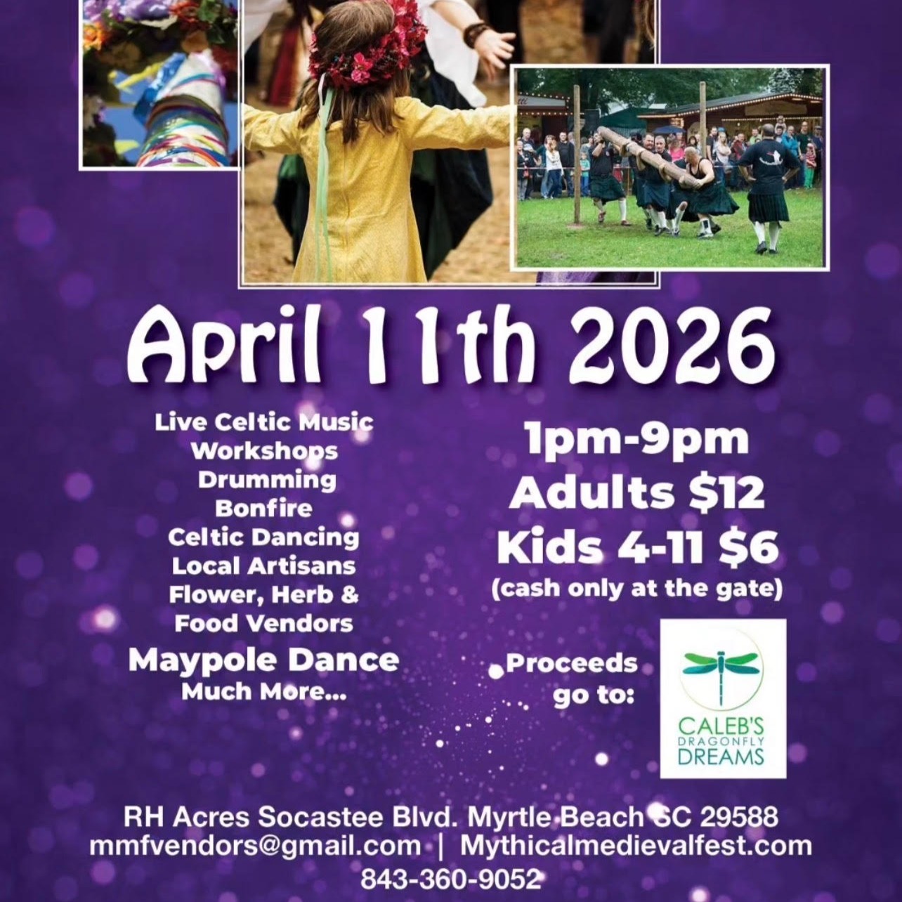Look for our flag April 11 at Shadow Bay Celtic Festival! A one day event full of mythical fun! With music, entertainment, fairies, pirates and more!
for more information https://mythicalmedievalfest.com/myrtle-beach-beltane-festival/